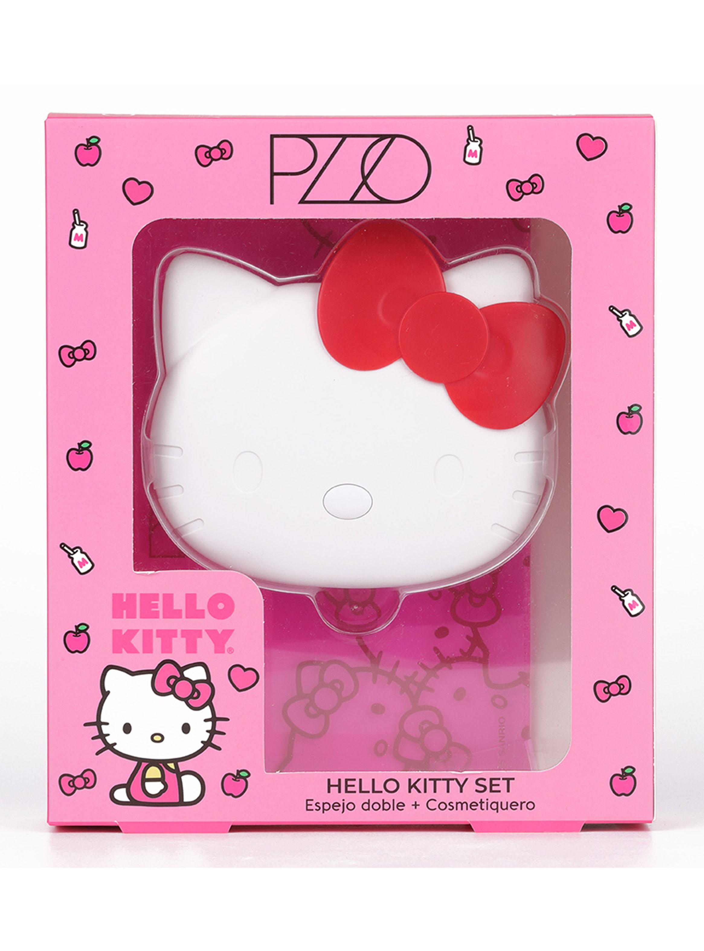 Set Espejo Doble + Cosmetiquero Hello Kitty-1