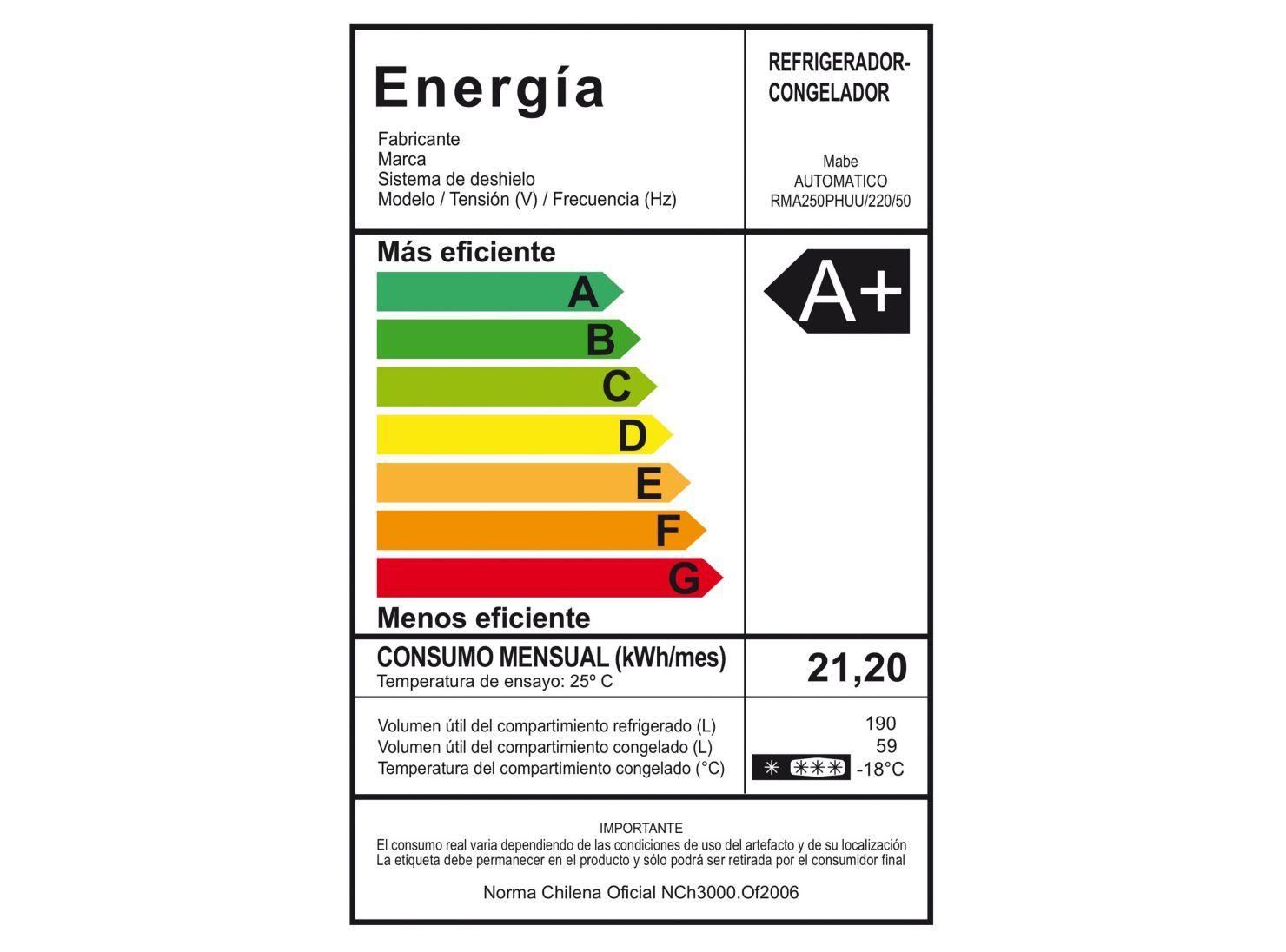 Refrigerador Mabe No Frost 250 Litros RMA250PHUU-2