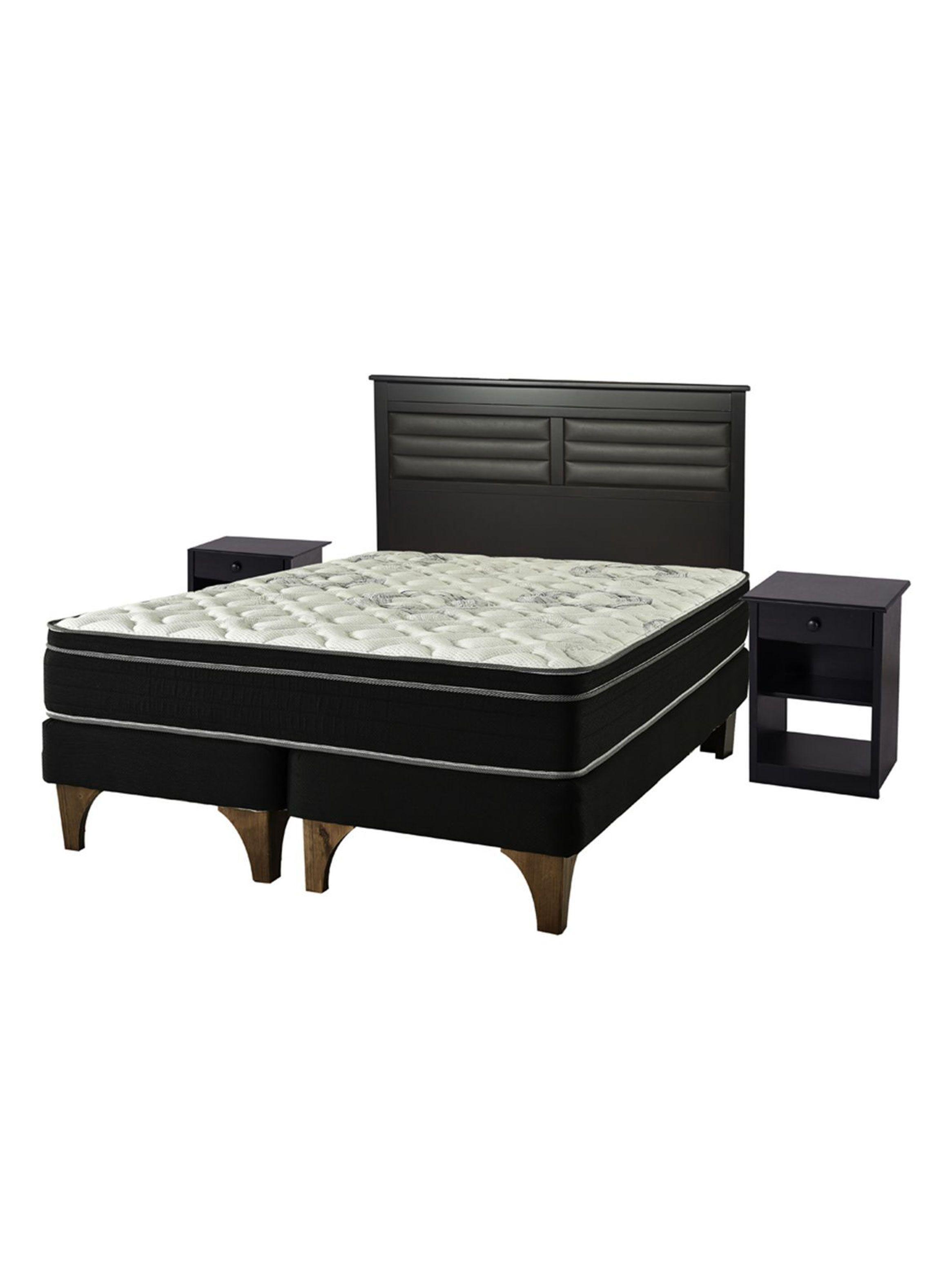 Cama Europea Chic Seven 2 Plazas Base Dividida + Set Muebles Florencia-0