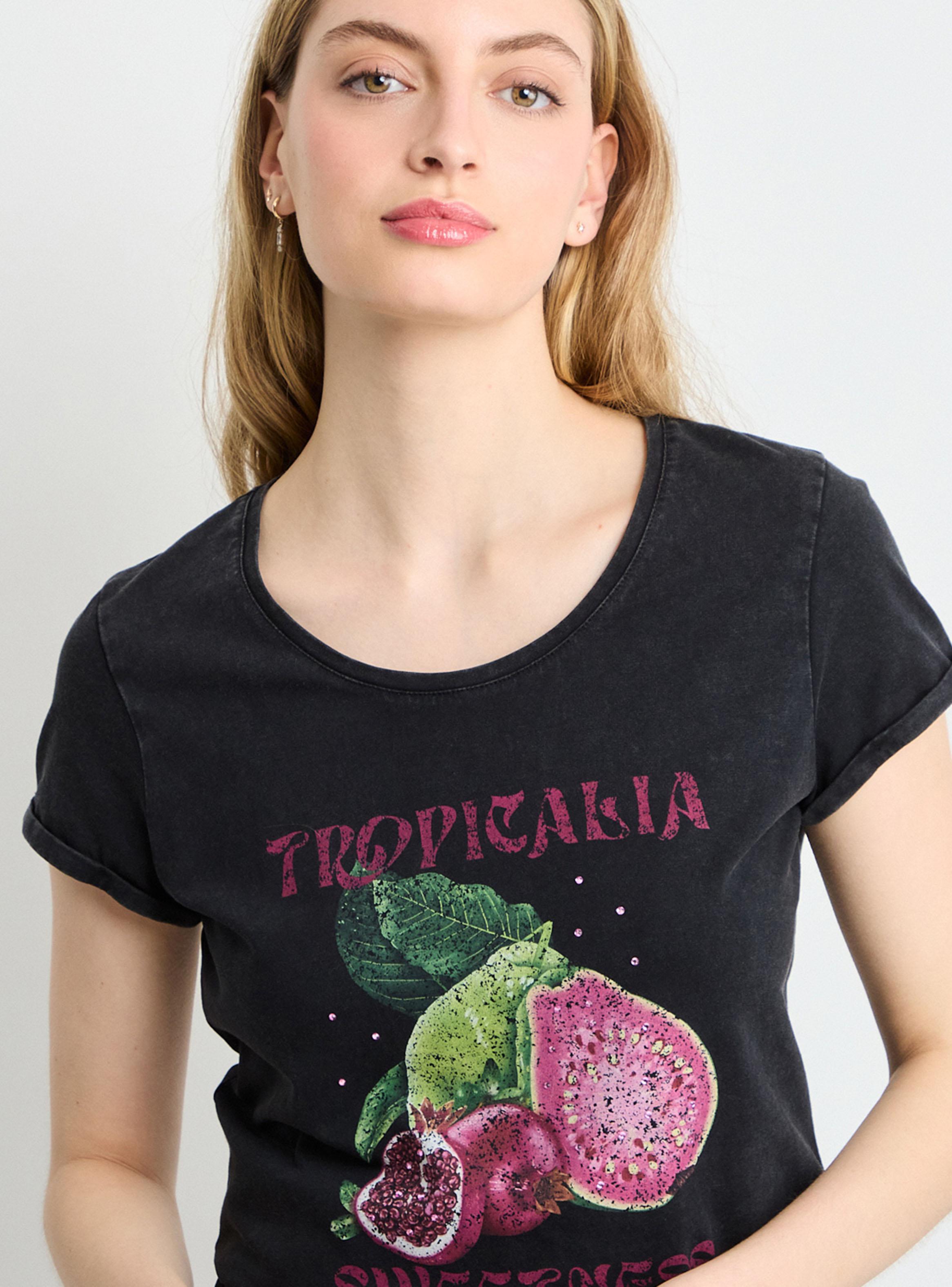 Polera Estampada Manga Corta Regular Diseño Color-2