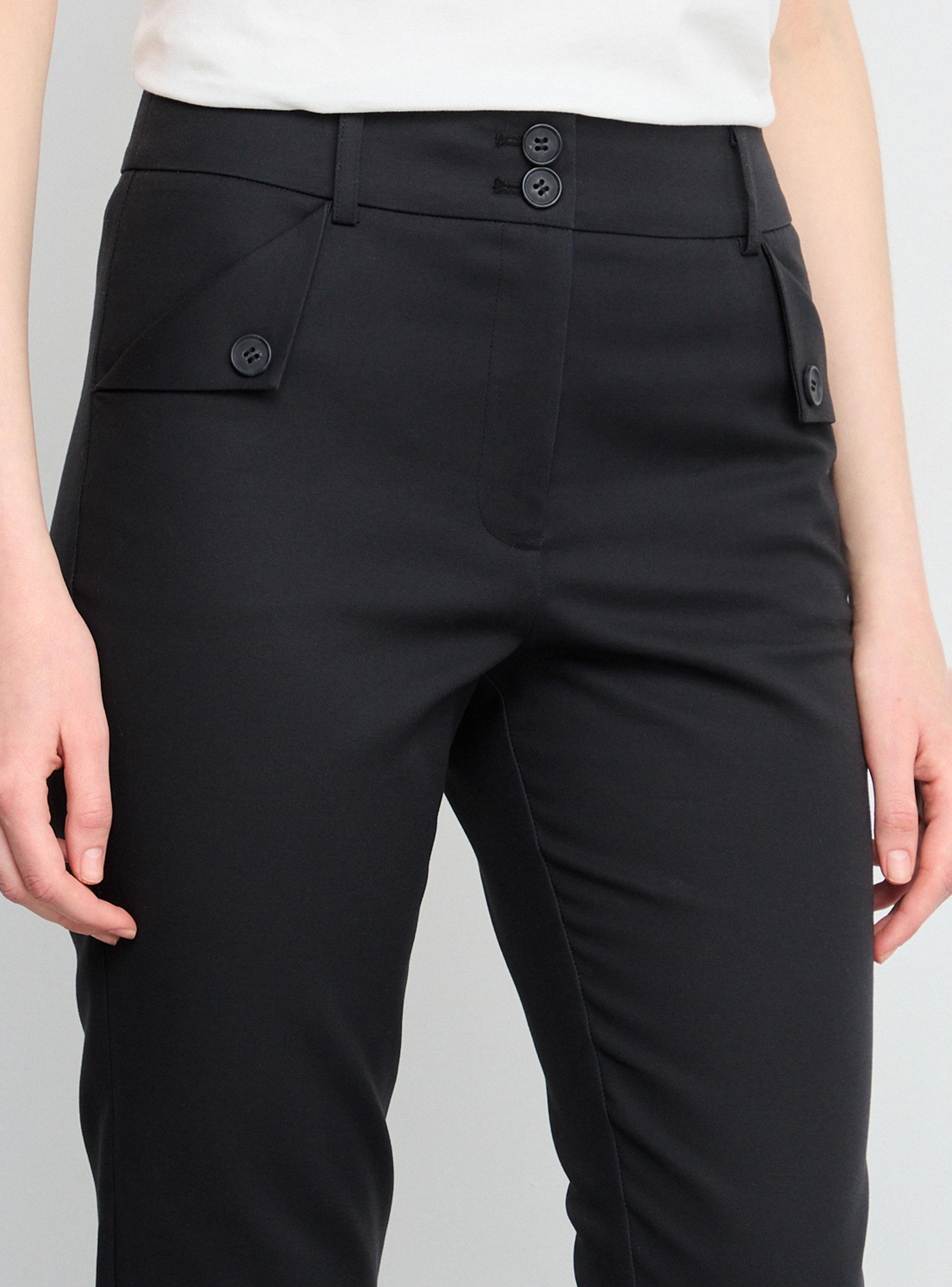 Pantalón Liso Regular Fit de Tiro Alto Básico-2