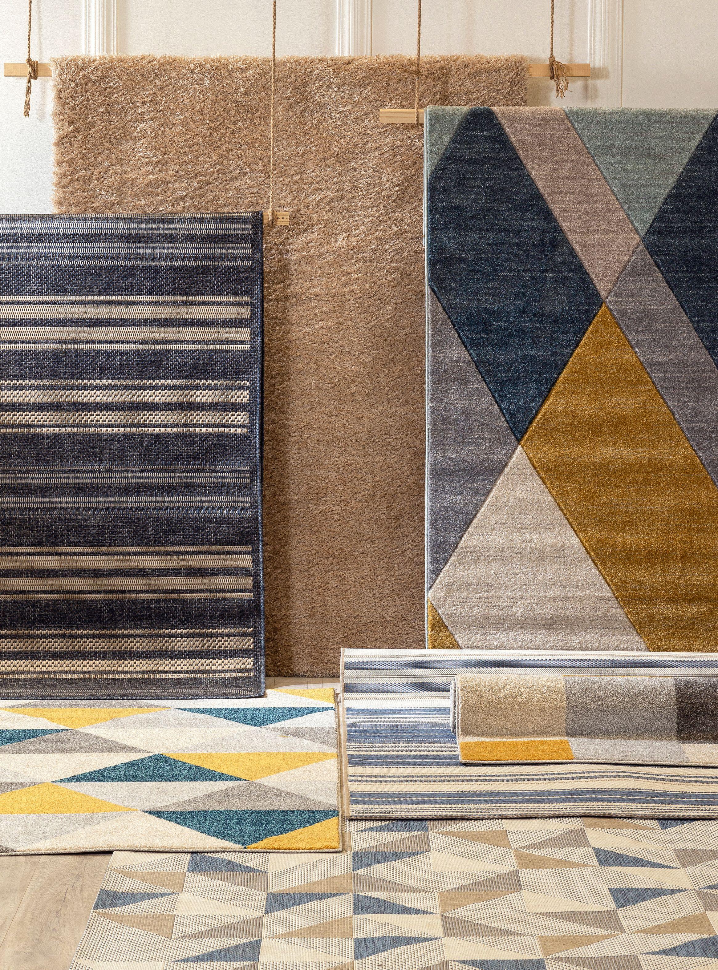Alfombra Milan 160 x 230 cm H374A Azul-Amarillo-3