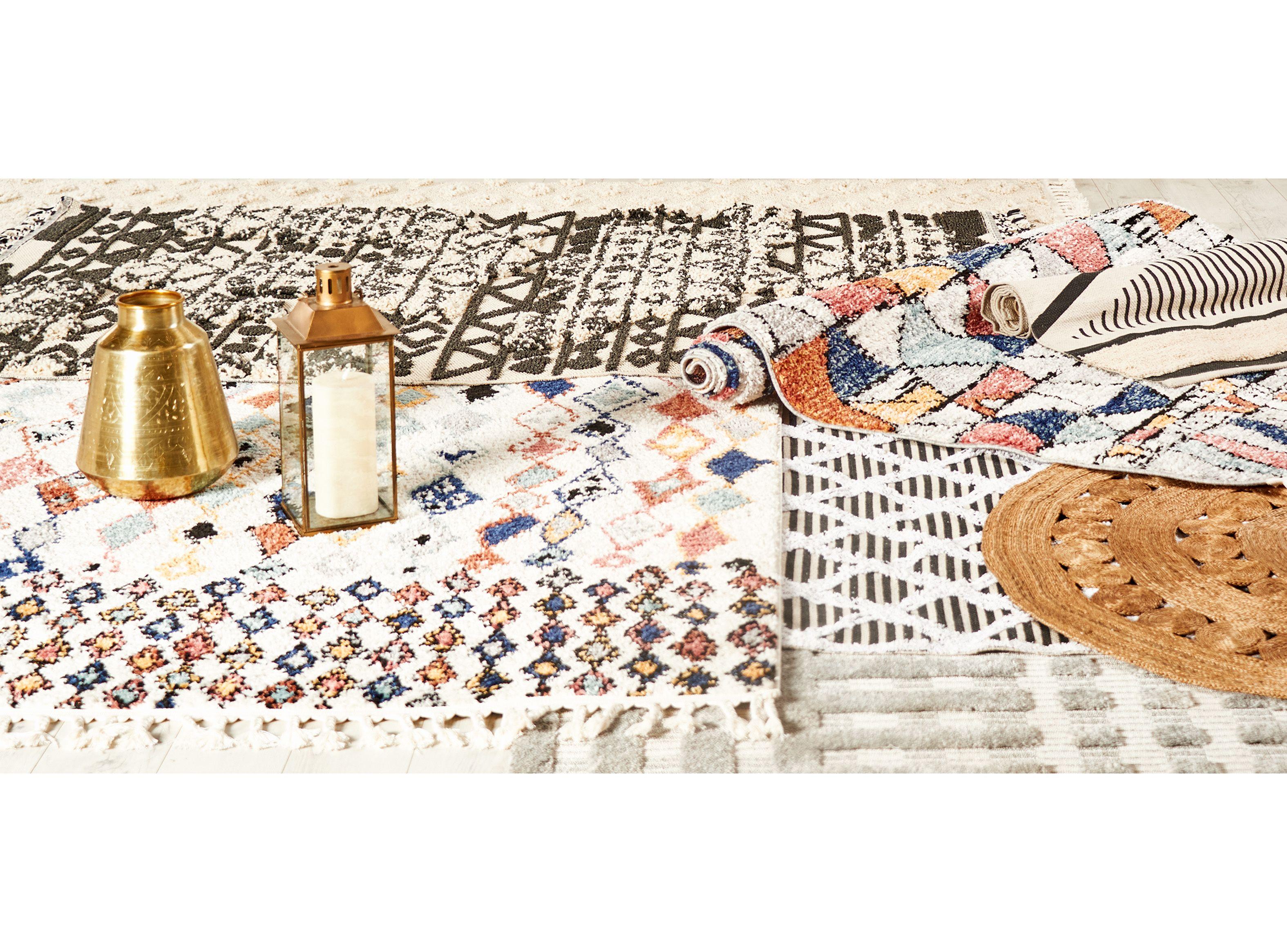 Alfombra Marruecos 200x290 cm Crema-Negro-3