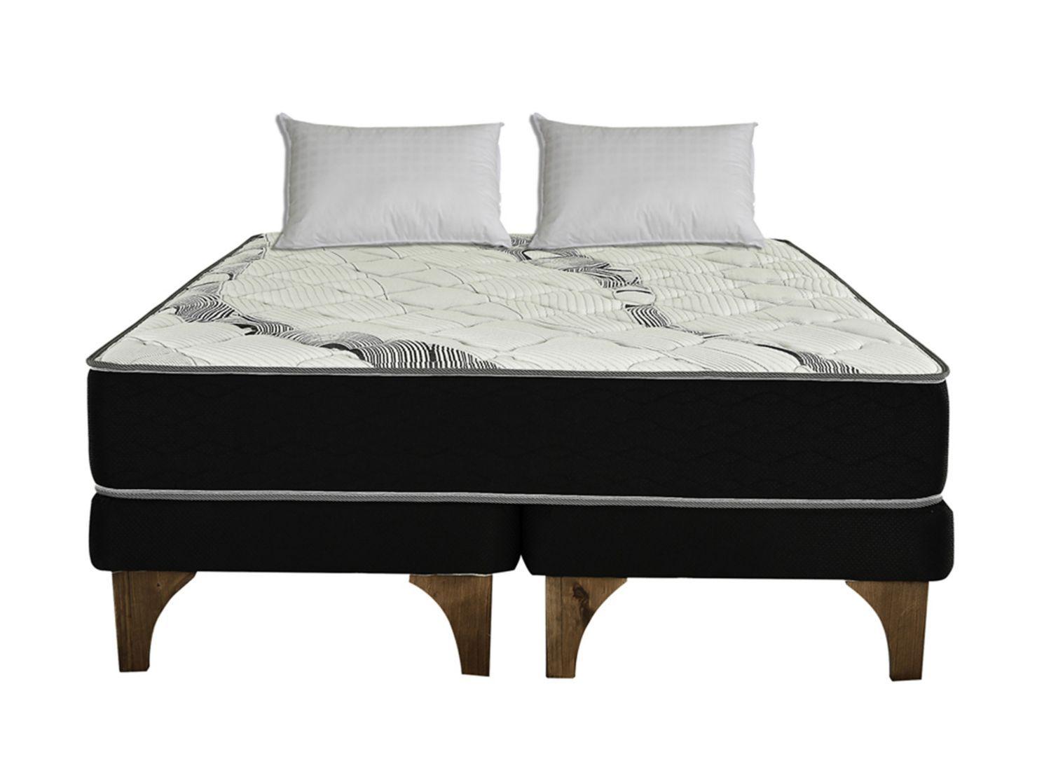 Cama Europea Night One 2 Plazas Base Dividida + Almohadas Royal-1