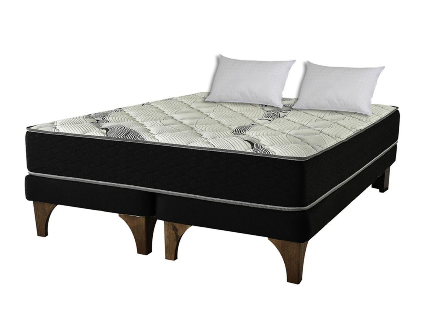Cama Europea Night One 2 Plazas Base Dividida + Almohadas Royal-0