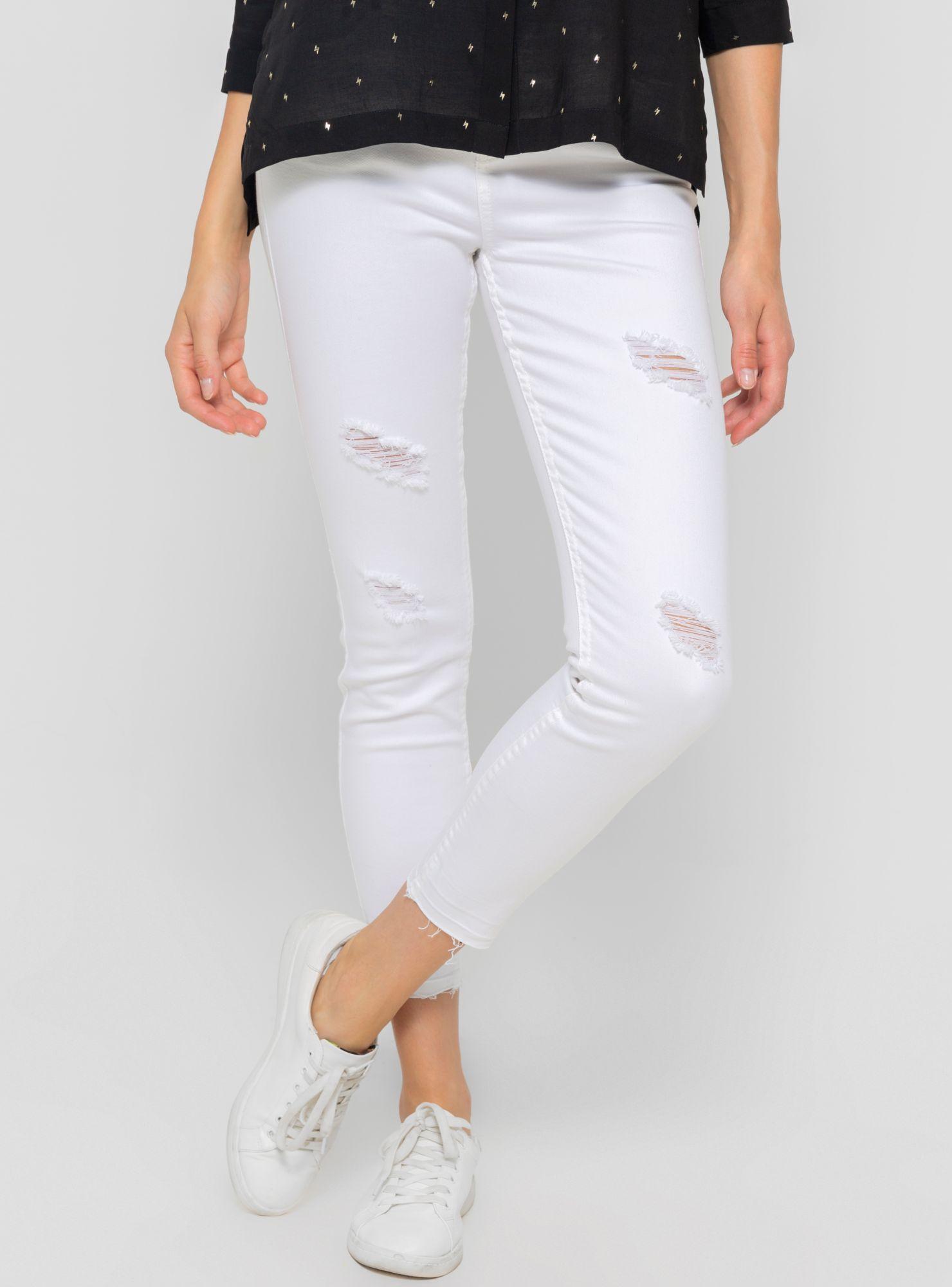 Jeans Blanco Roturas Foster-0