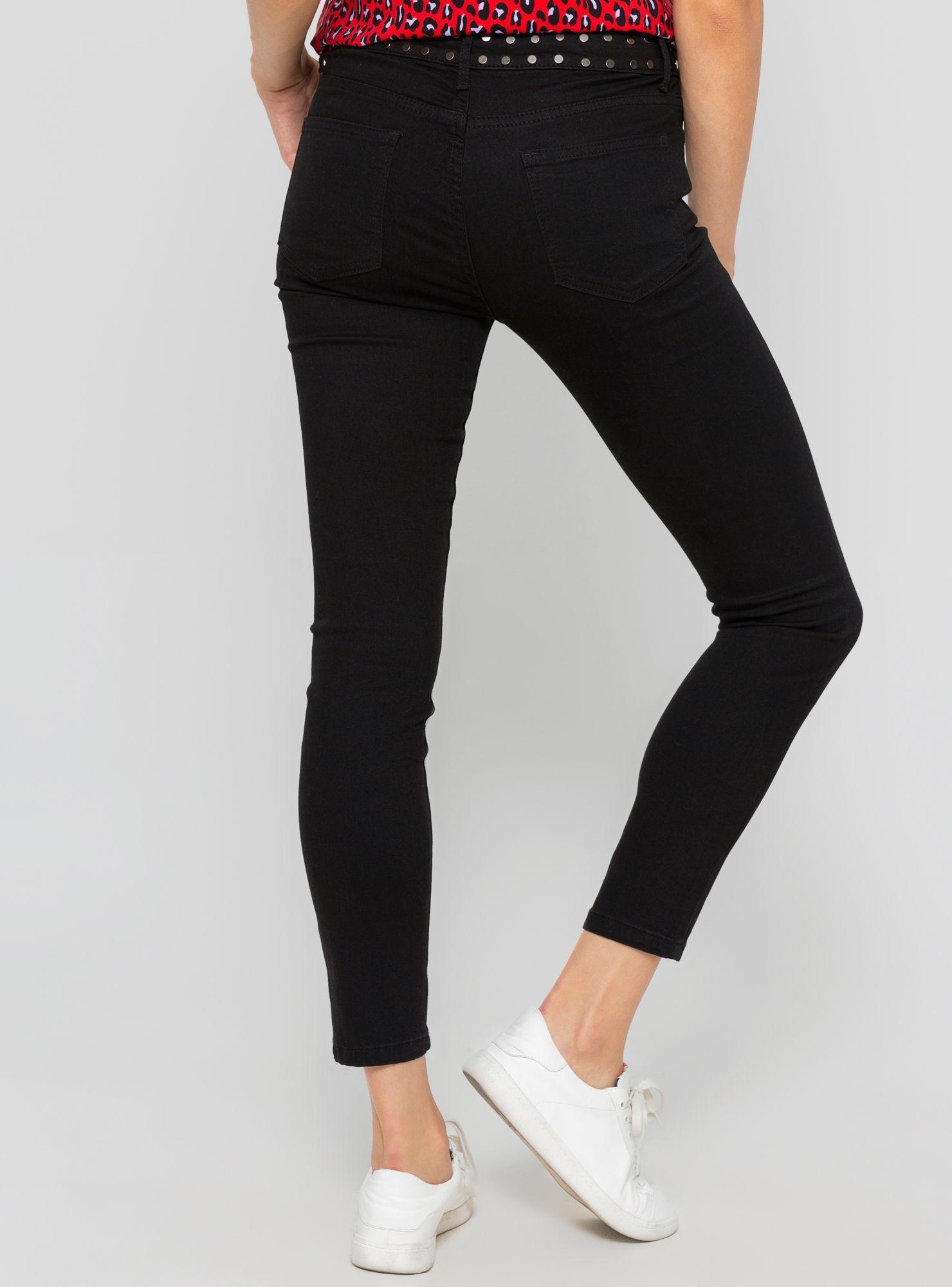 Jeans Negro Tachas Pretina Foster-1