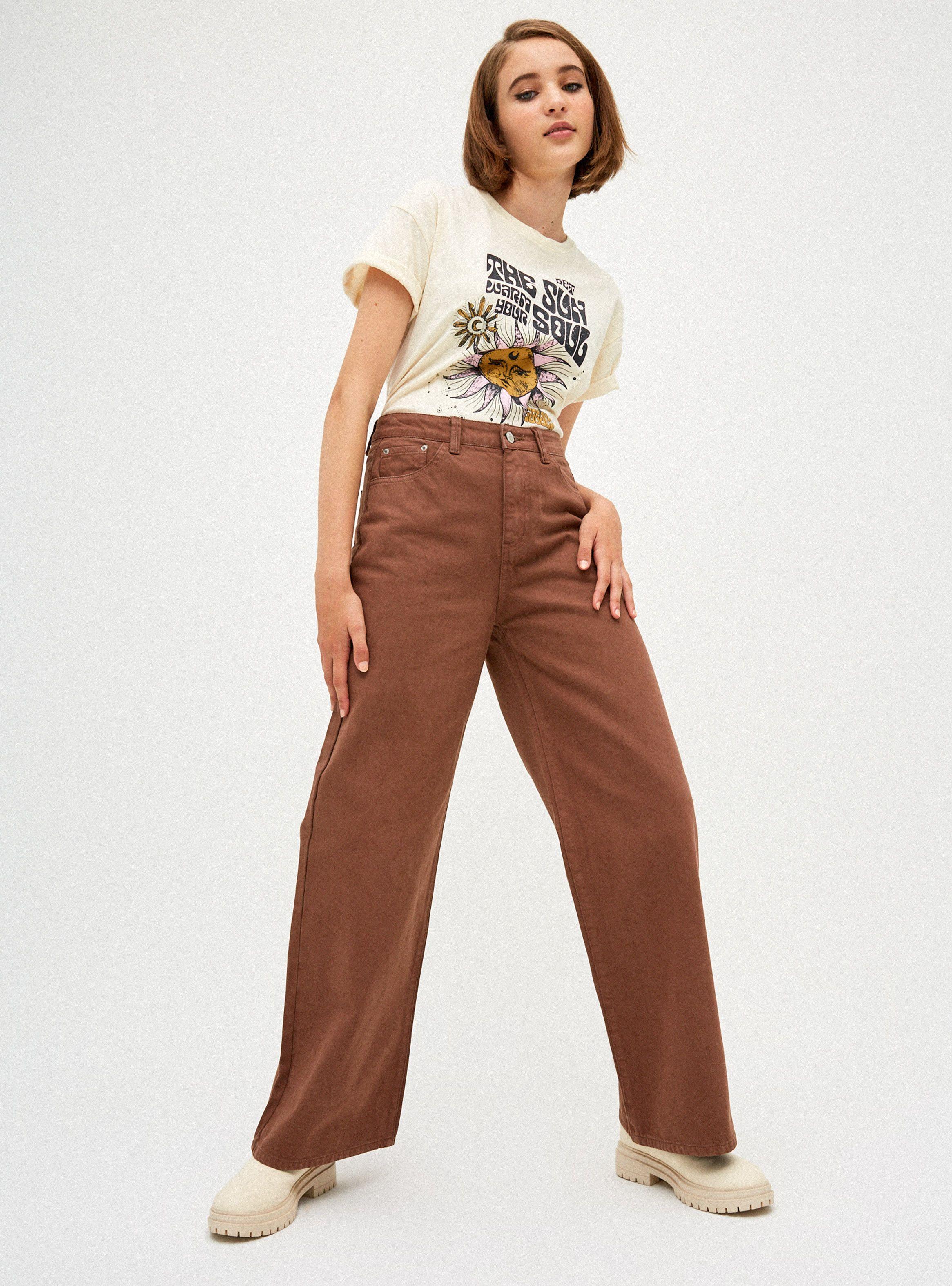 Jeans Wide Leg Color con Bolsillos-3