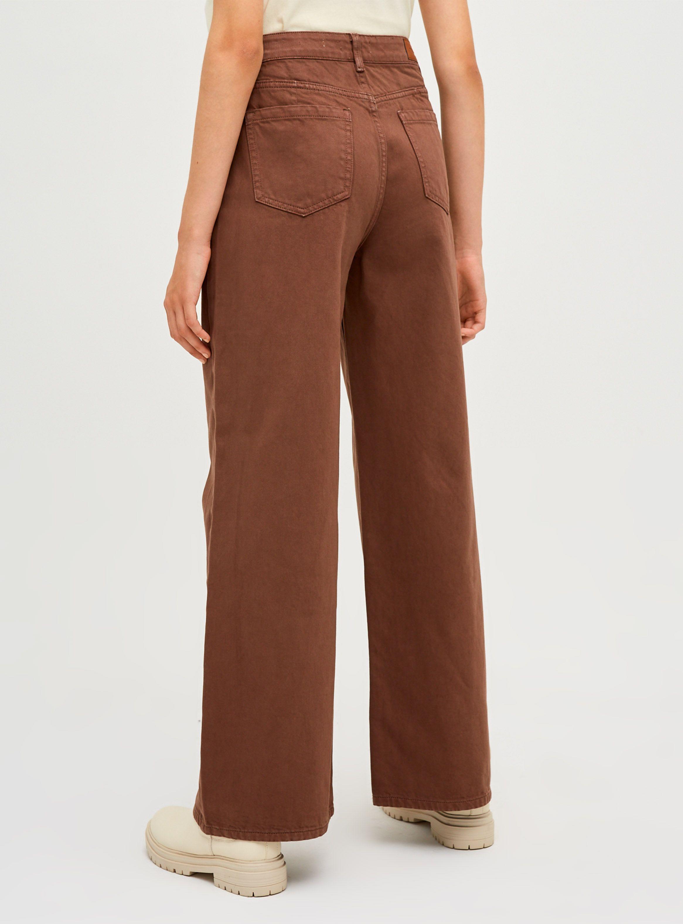 Jeans Wide Leg Color con Bolsillos-1