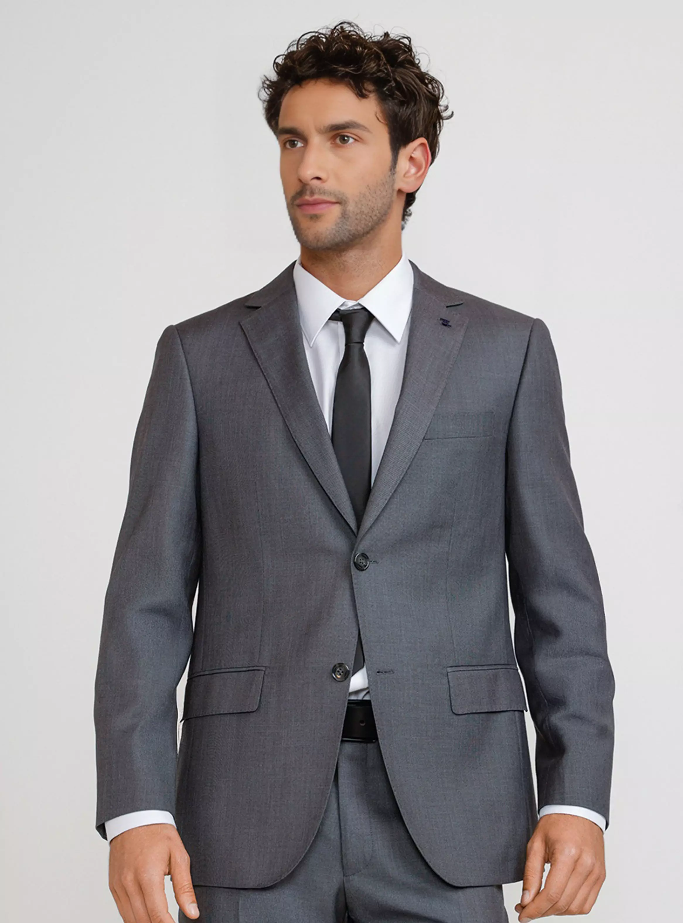 Traje 2 Piezas Cuello V Tiro Medio Manga Larga-2