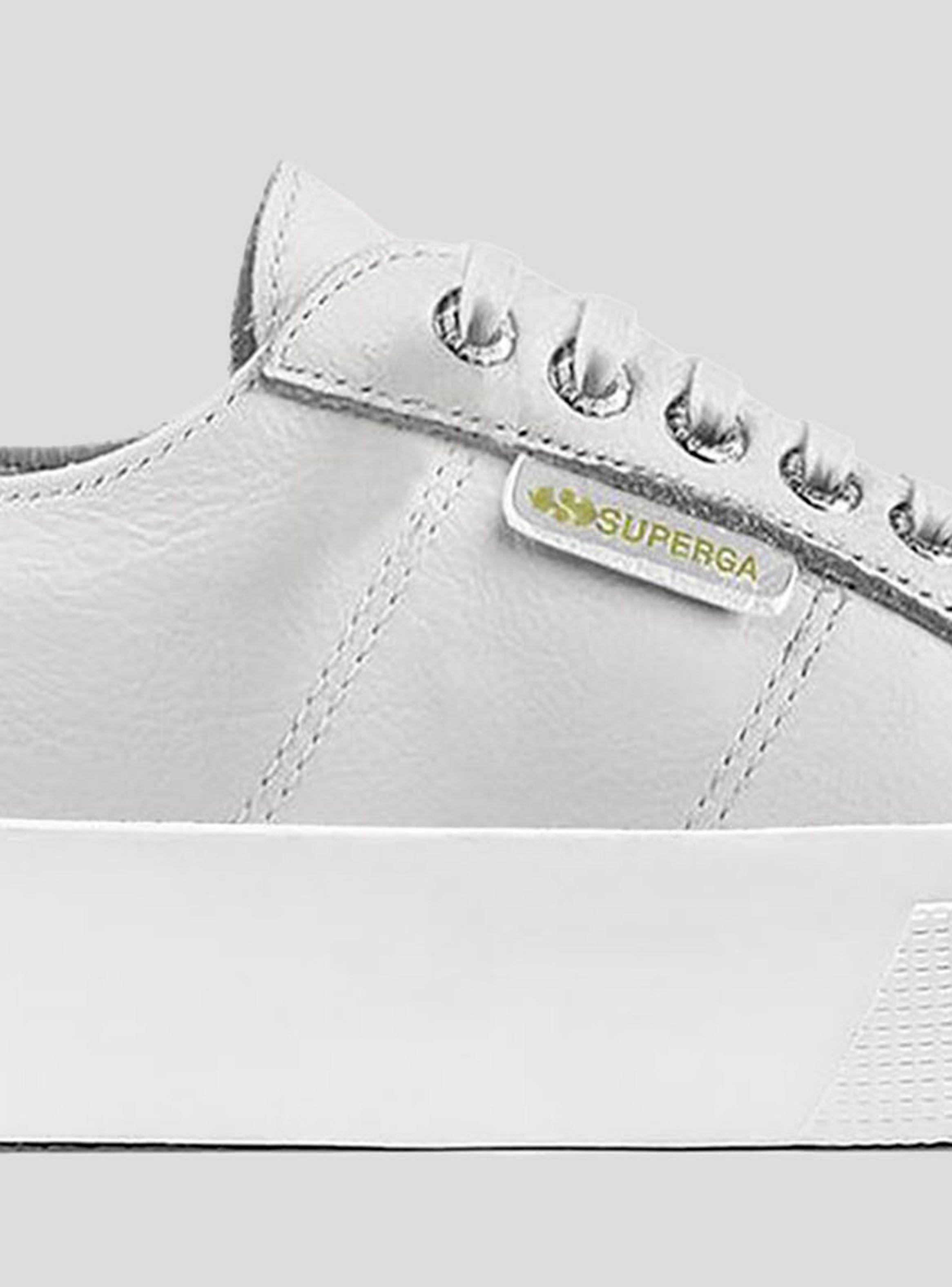 Zapatilla Superga Urbana Mujer 2730 Media Plataforma Blanco Amarillo-2