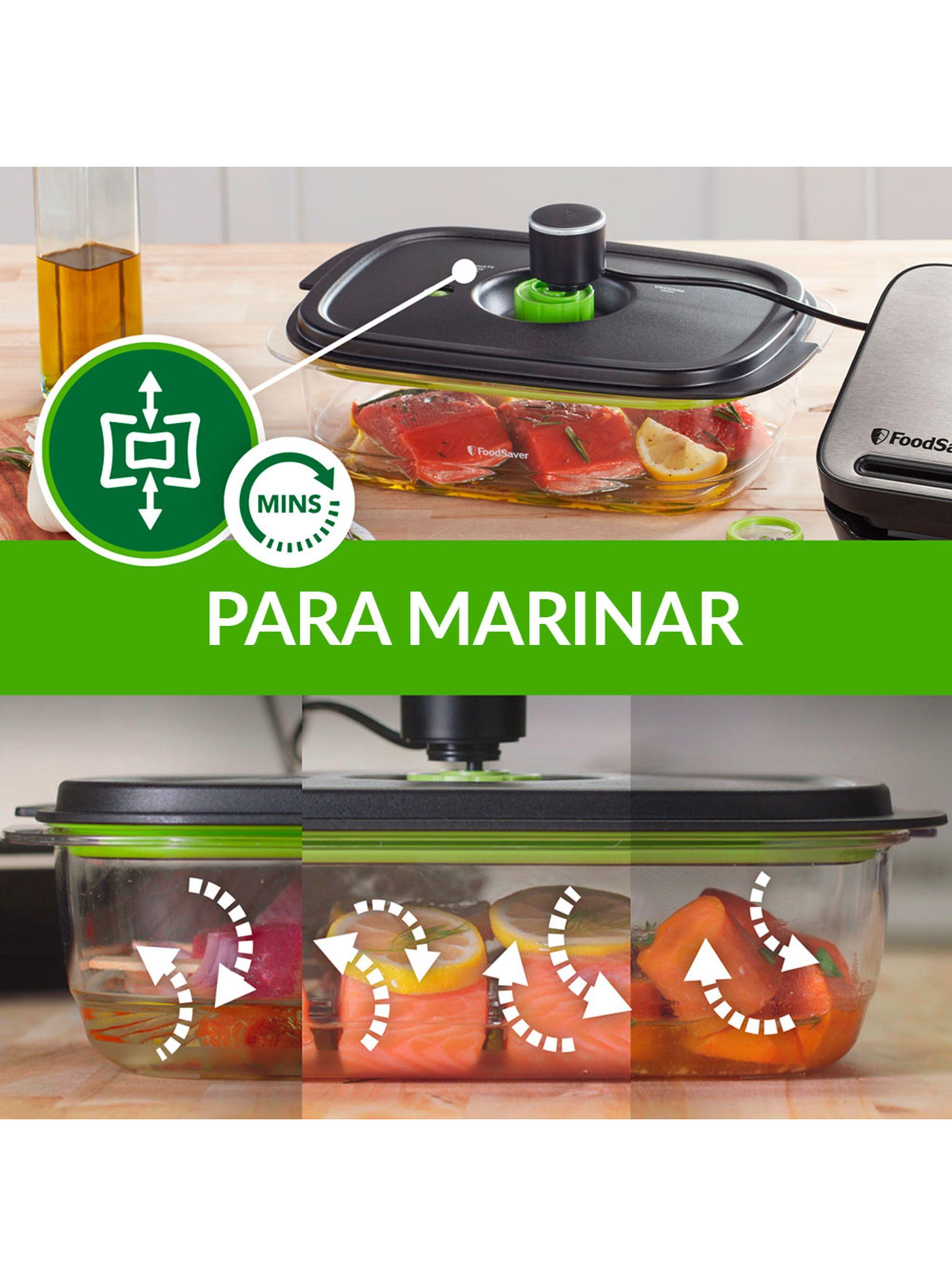 Pack Contenedores Foodsaver + Marinador 700 ml, 1.2 Litros y 1.8 Litros 26X-1