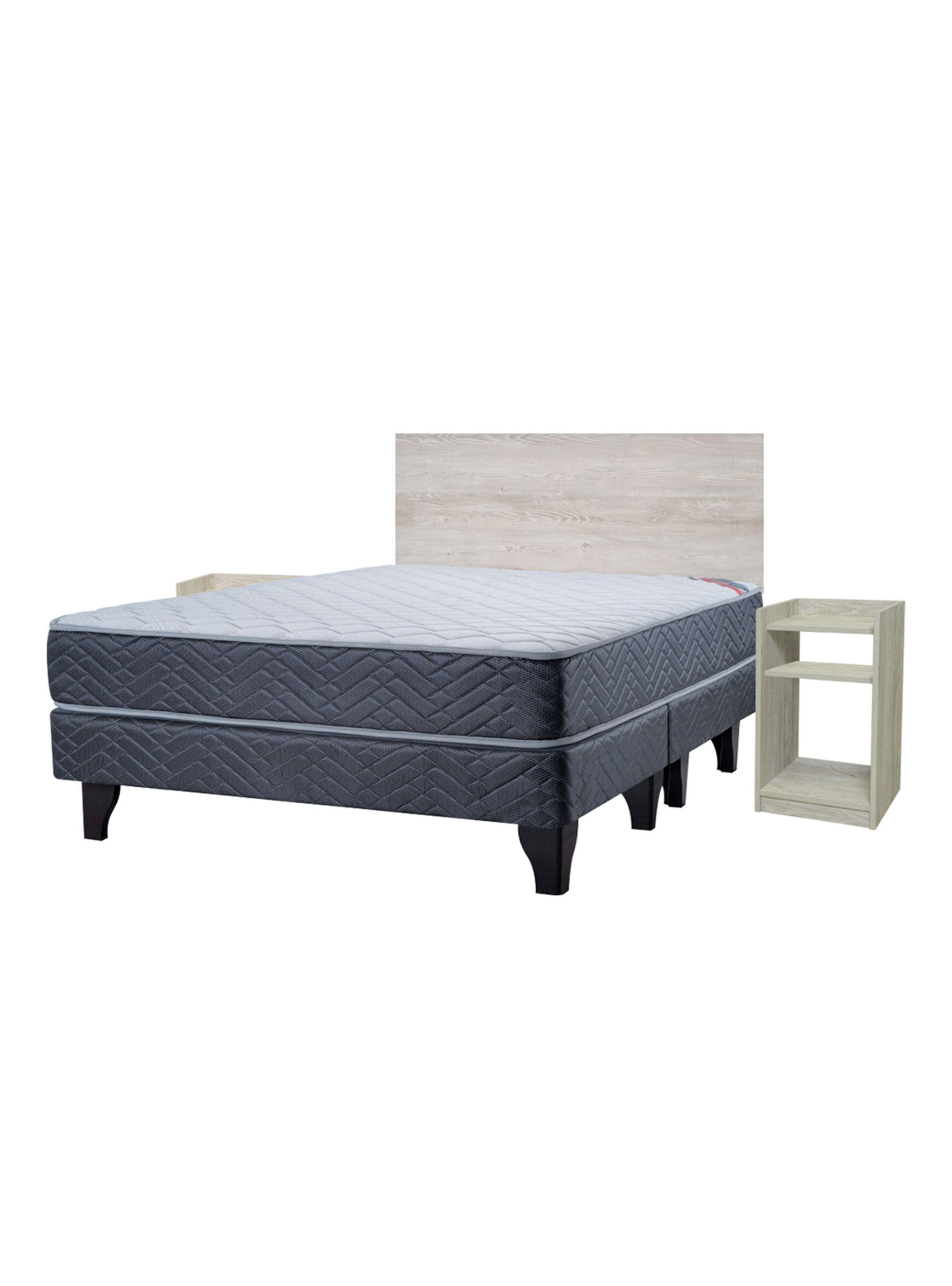Cama Europea New Mega Base Dividida 2 Plazas + Set Alba White-0
