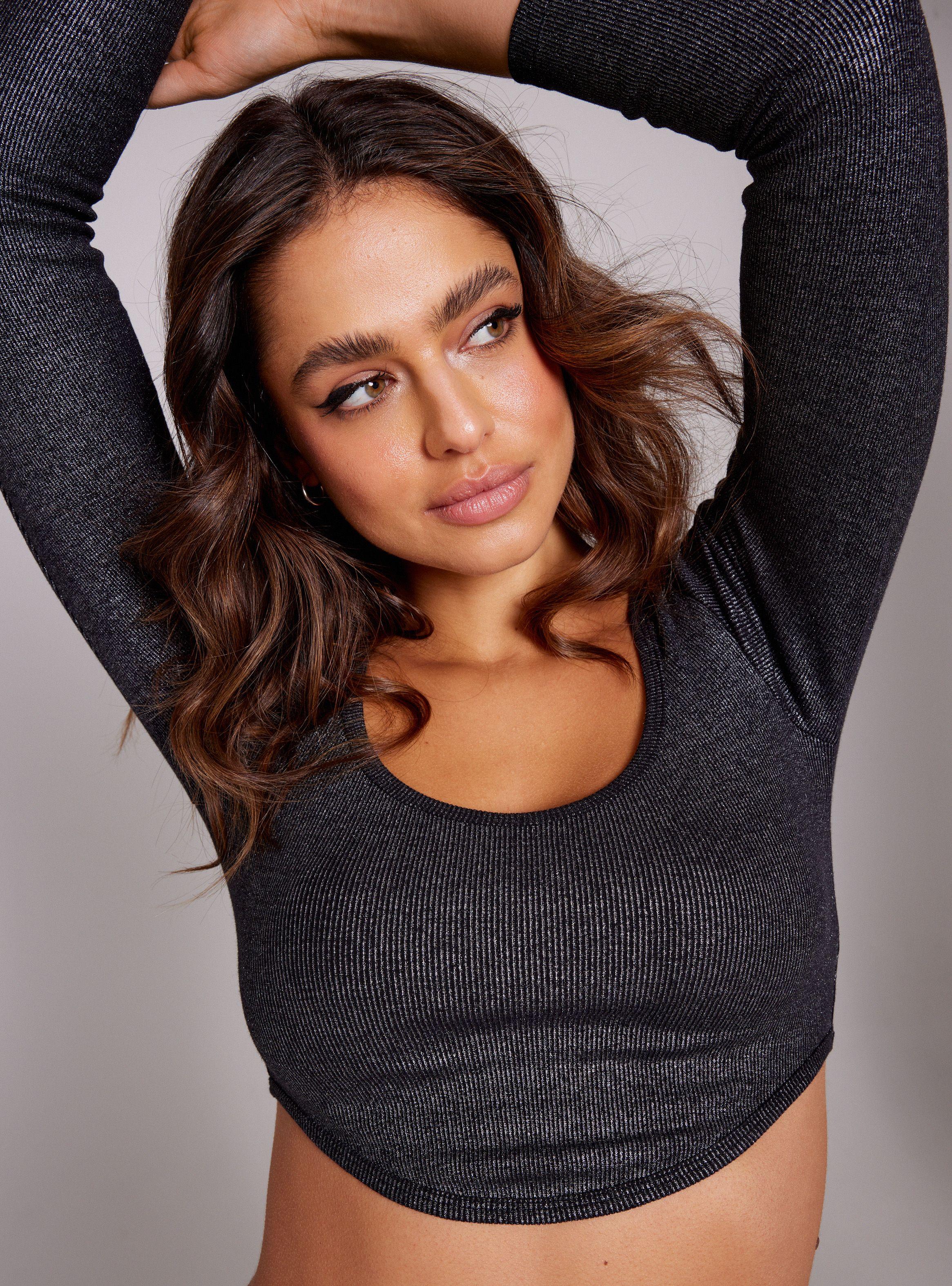 Polera Crop con Brillos-2