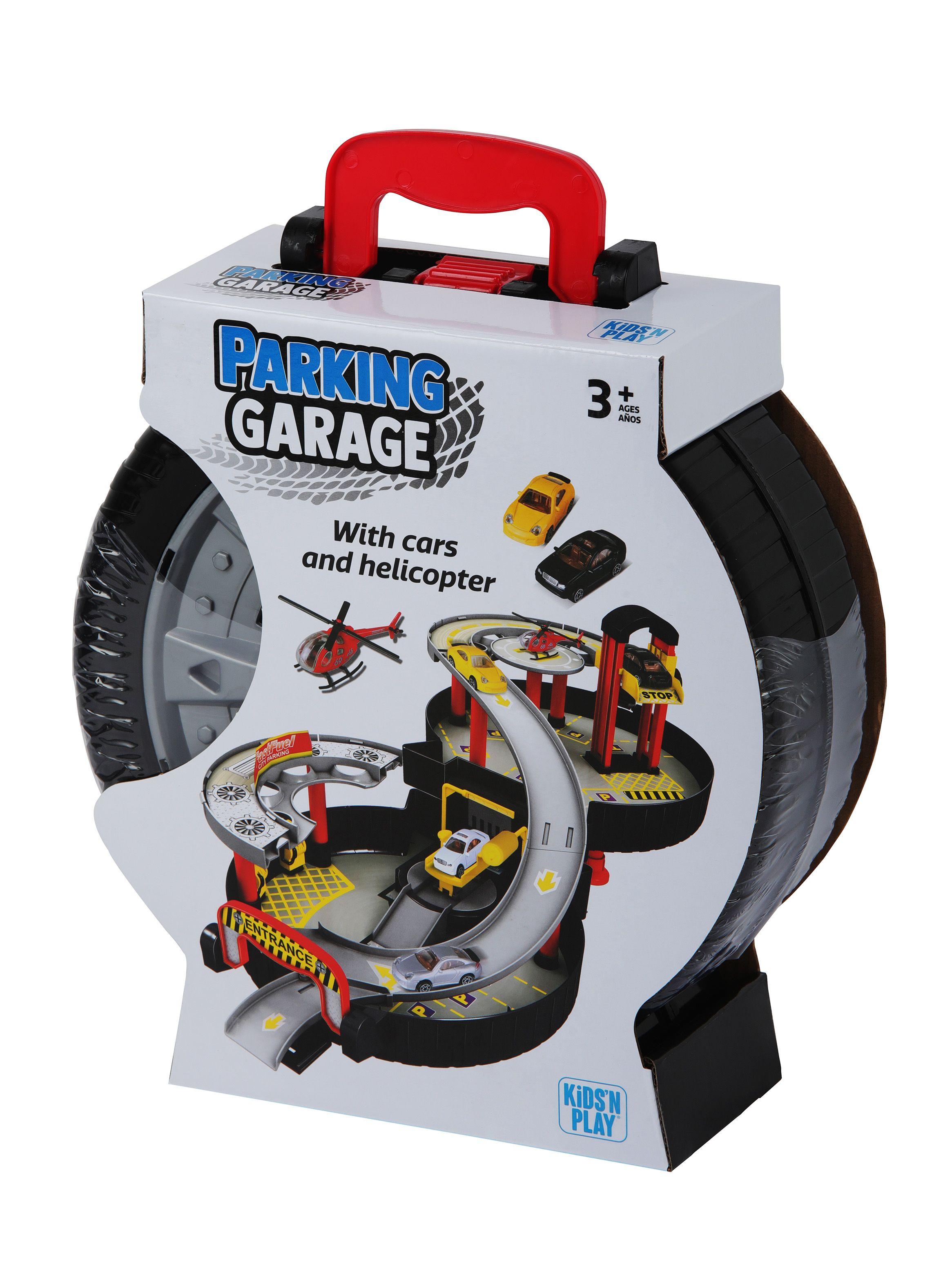 Garaje de Aparcamiento con Coches y Helicóptero-1