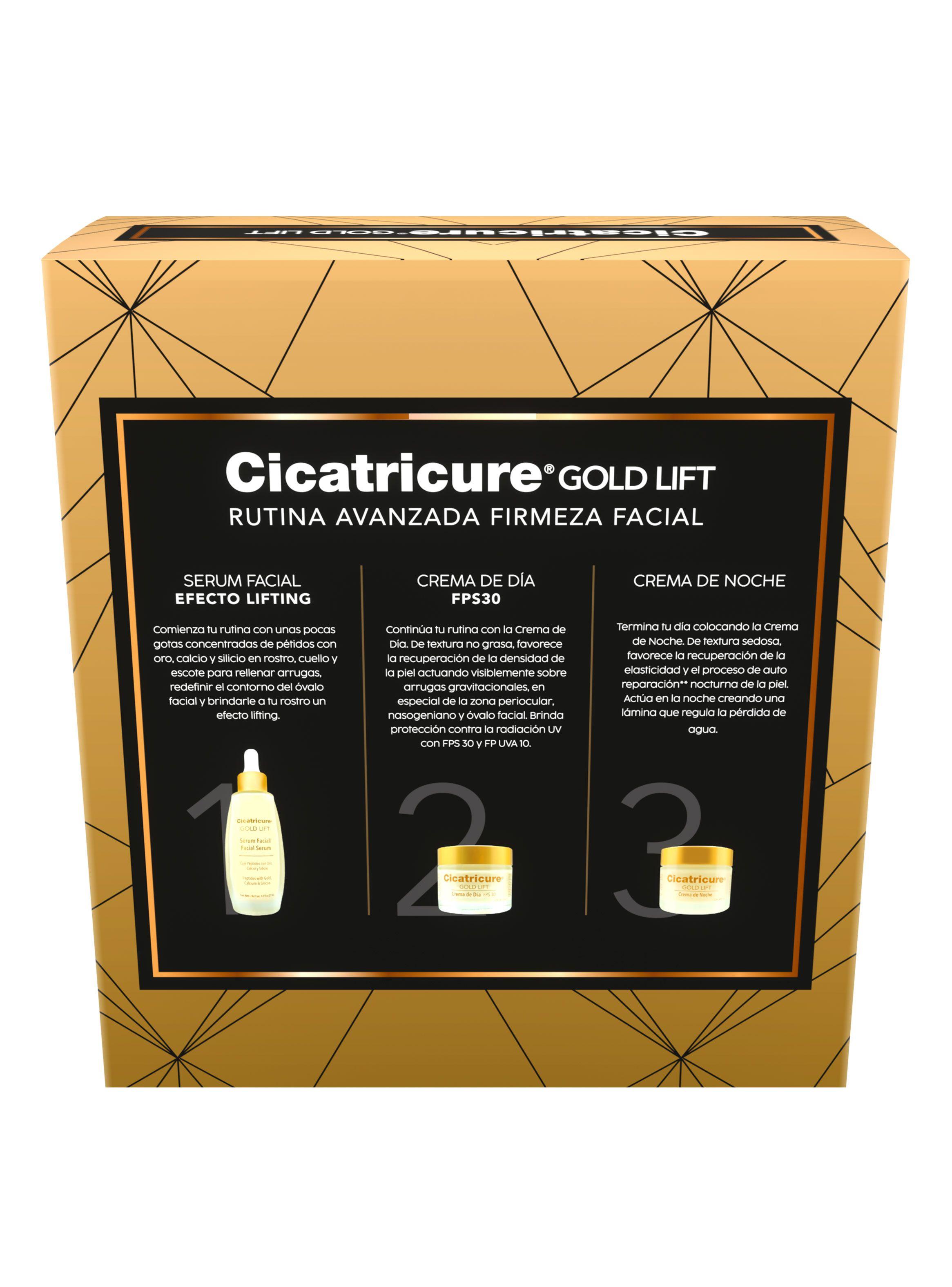Cicatricure Set Gold Lift Serum Facial Efecto Tensor 27 ml + Crema de Día Fps 30 50 g + Crema de Noche 50 g-1