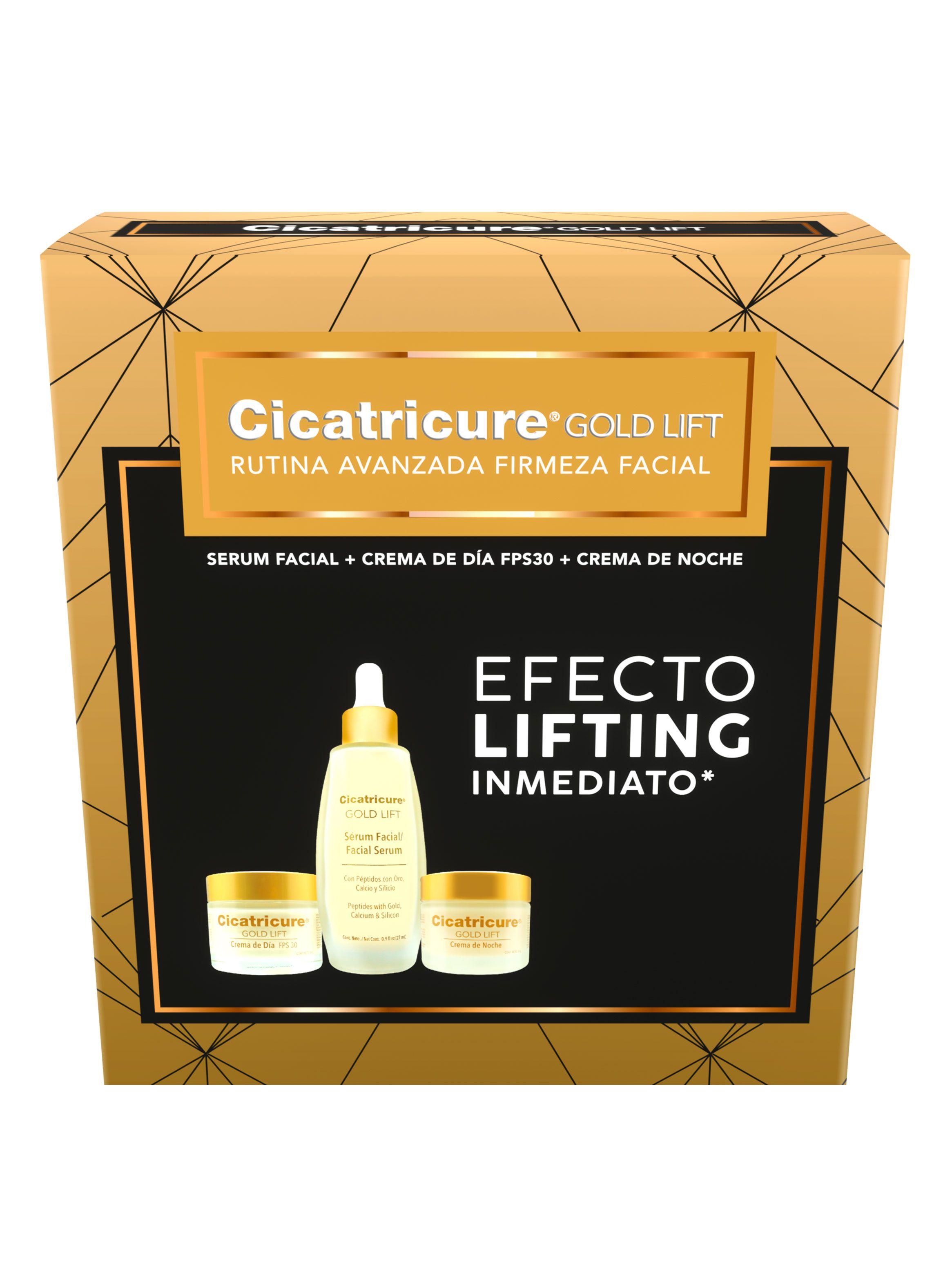 Cicatricure Set Gold Lift Serum Facial Efecto Tensor 27 ml + Crema de Día Fps 30 50 g + Crema de Noche 50 g-0