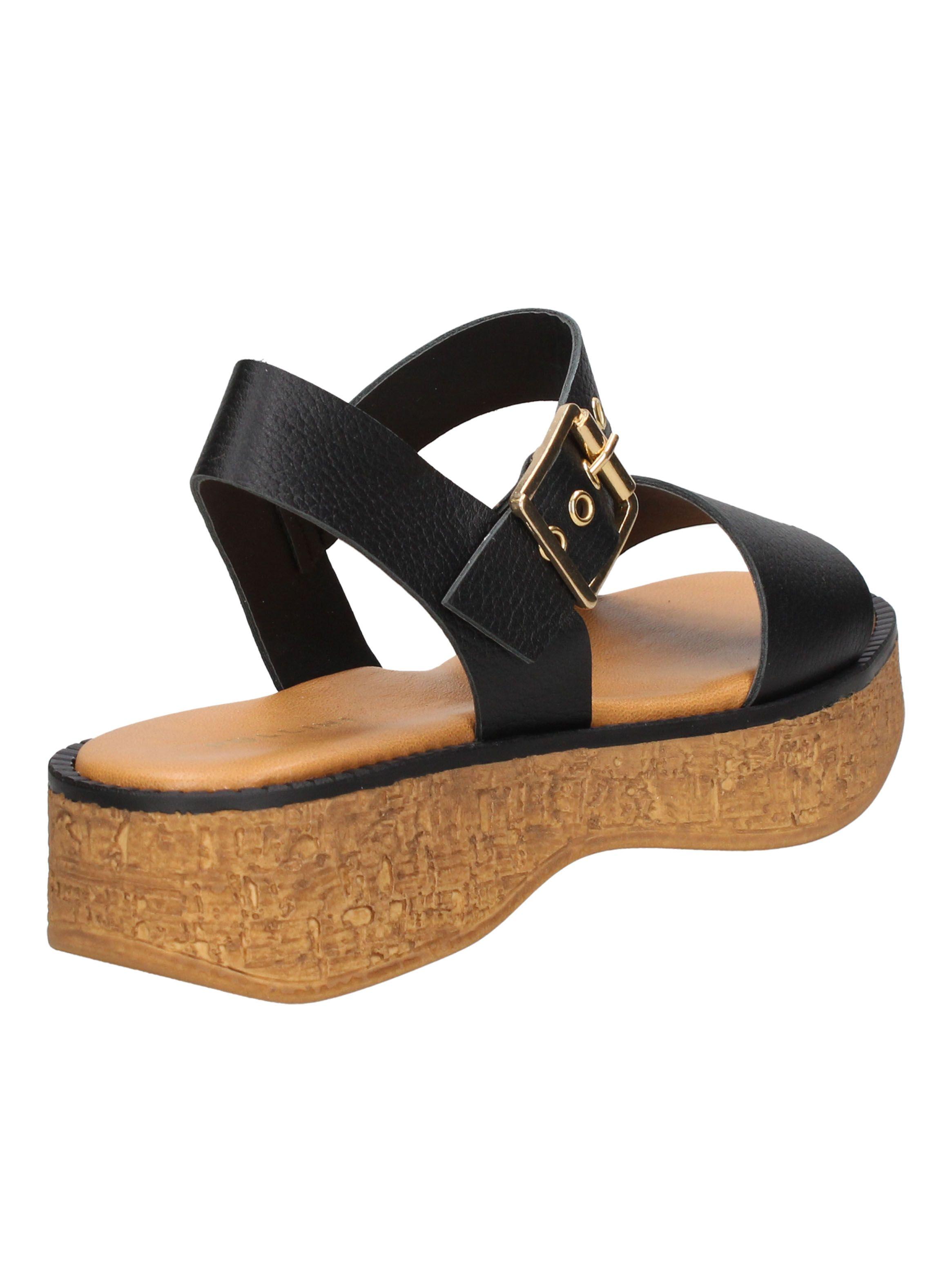 Sandalia I240 Cuero con Hebilla Mujer-4