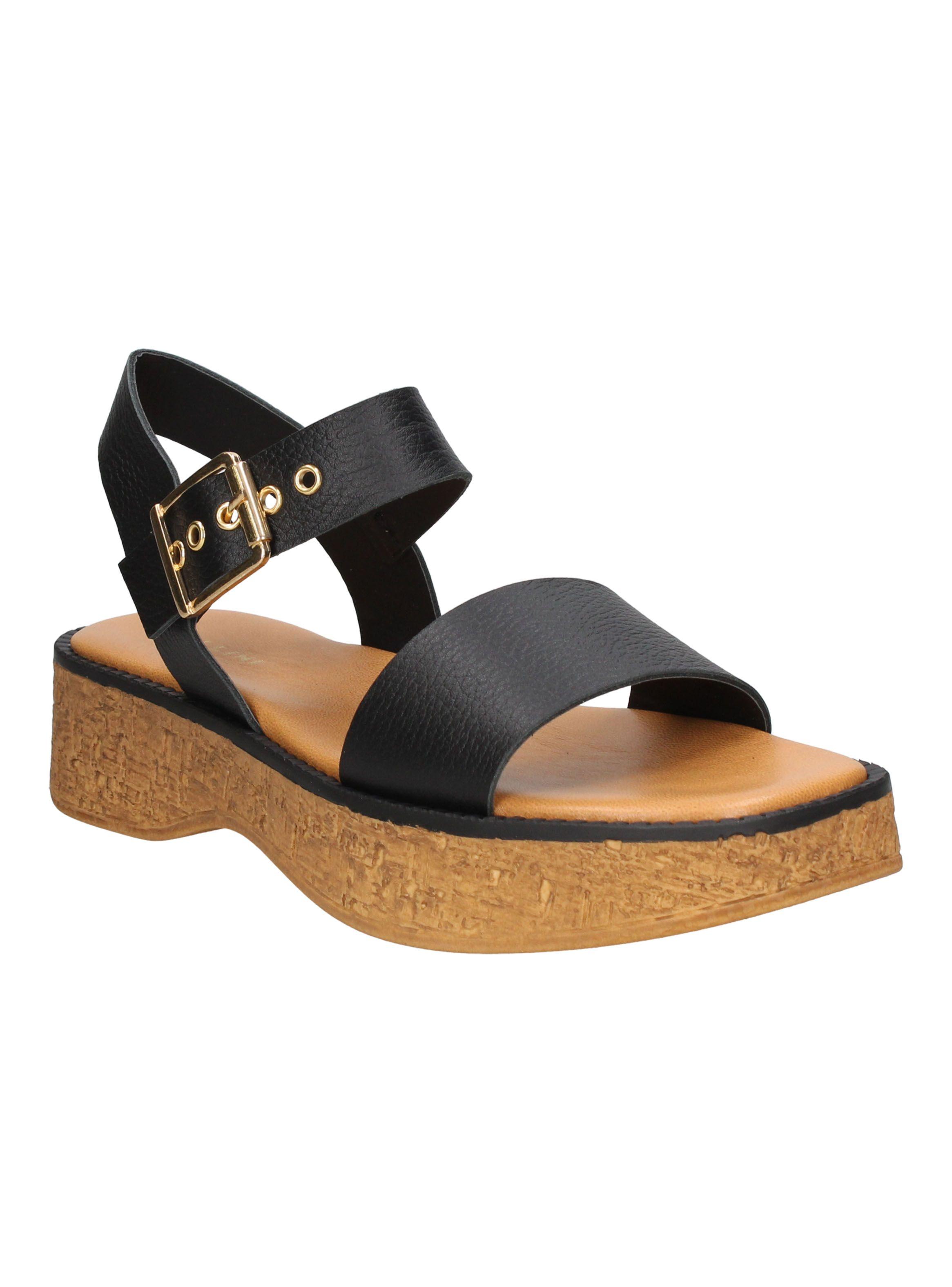 Sandalia I240 Cuero con Hebilla Mujer-1