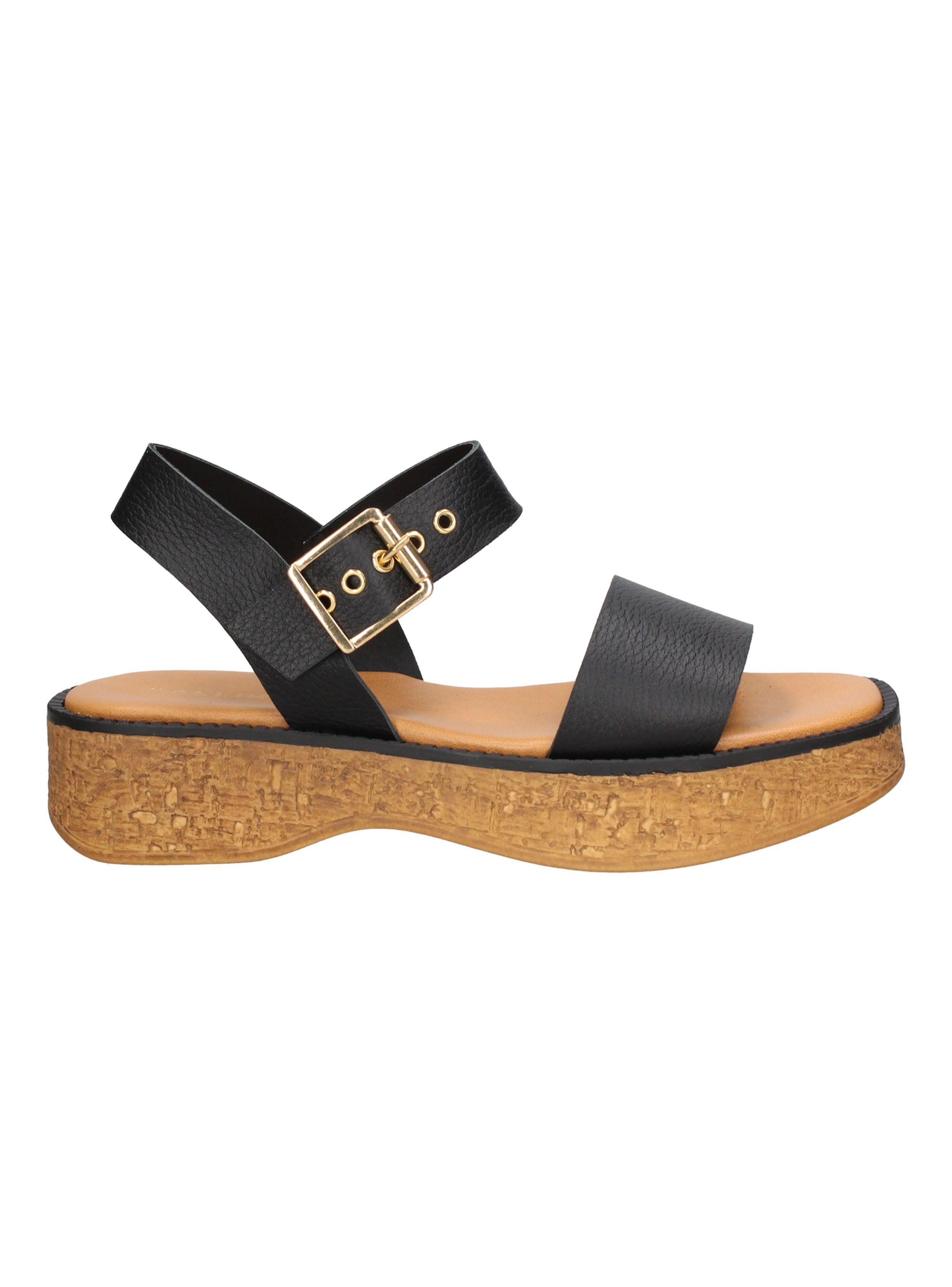 Sandalia I240 Cuero con Hebilla Mujer-0