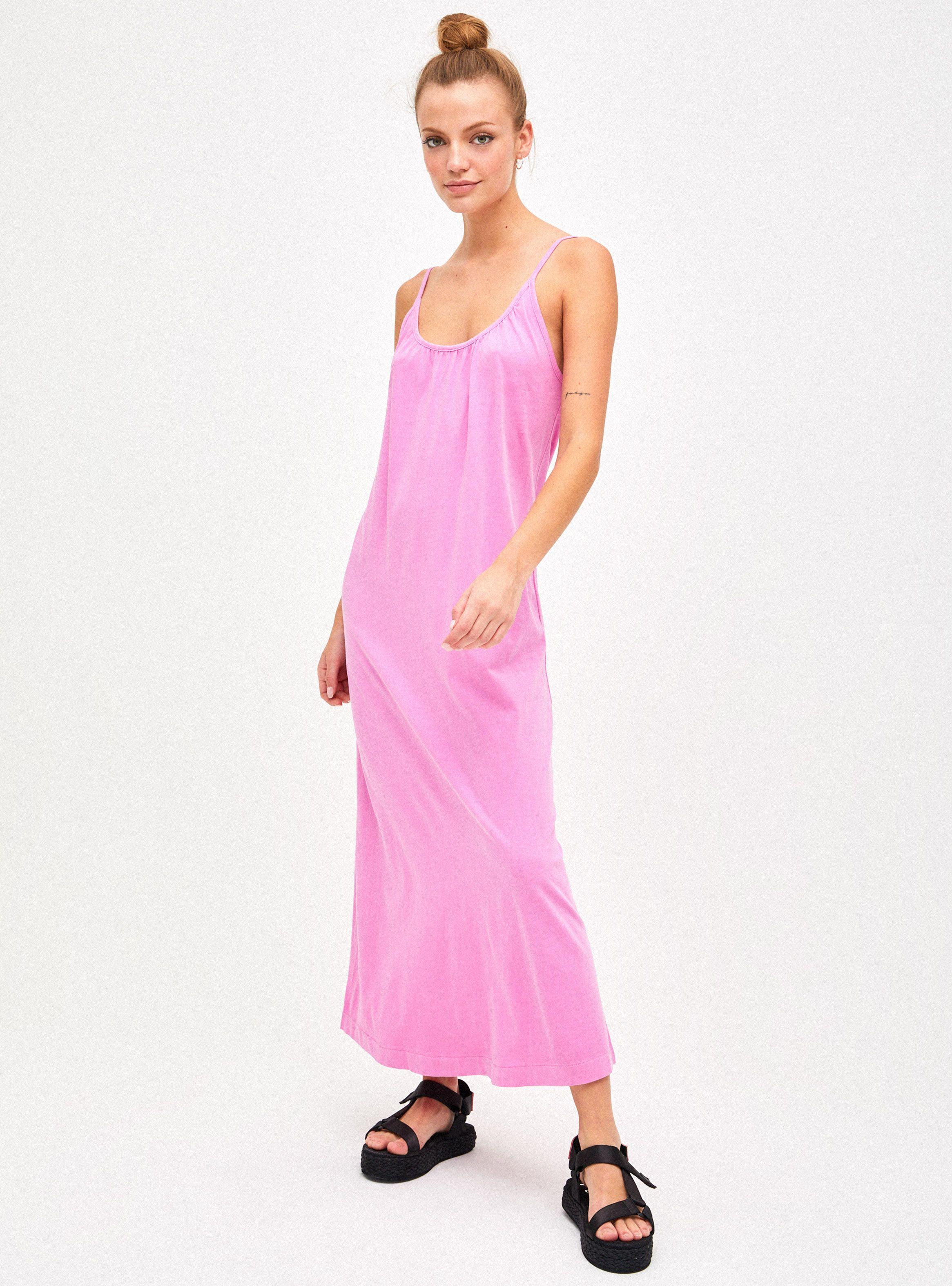 Vestido Largo Liso Lavado-3