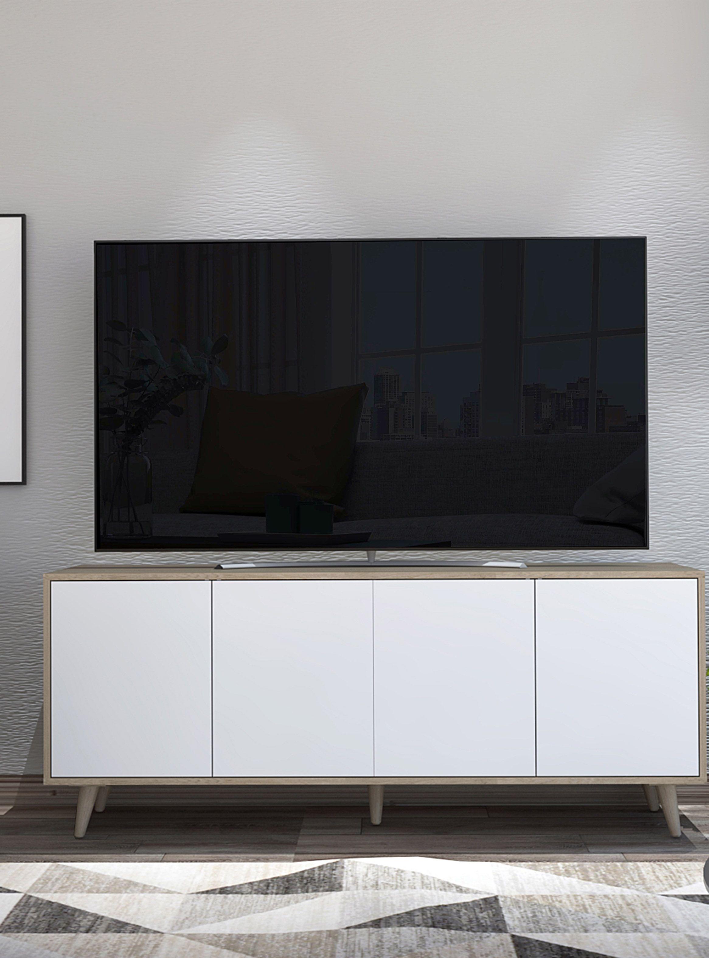 Rack para Tv Bora (1C) Rovere+Blanco Mqz-3