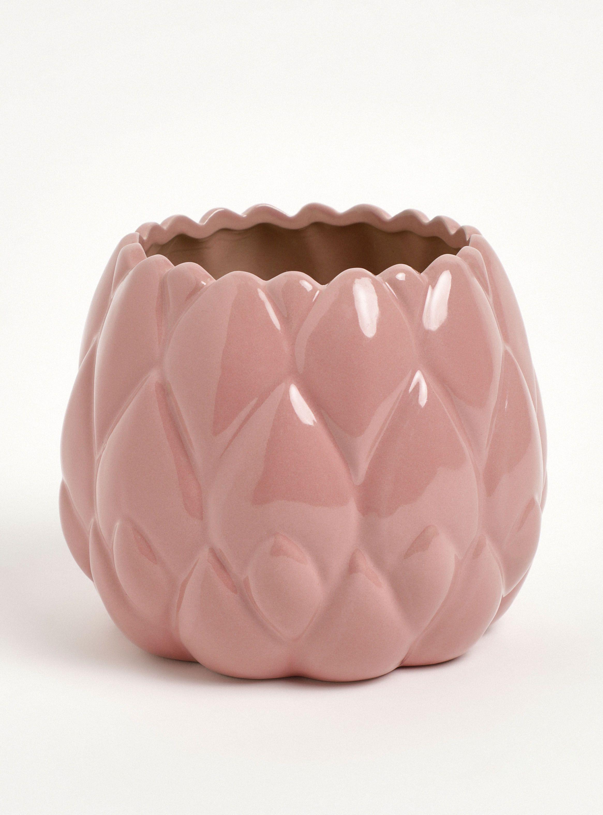 Macetero Flor Cerámica 13 cm Rosa-0