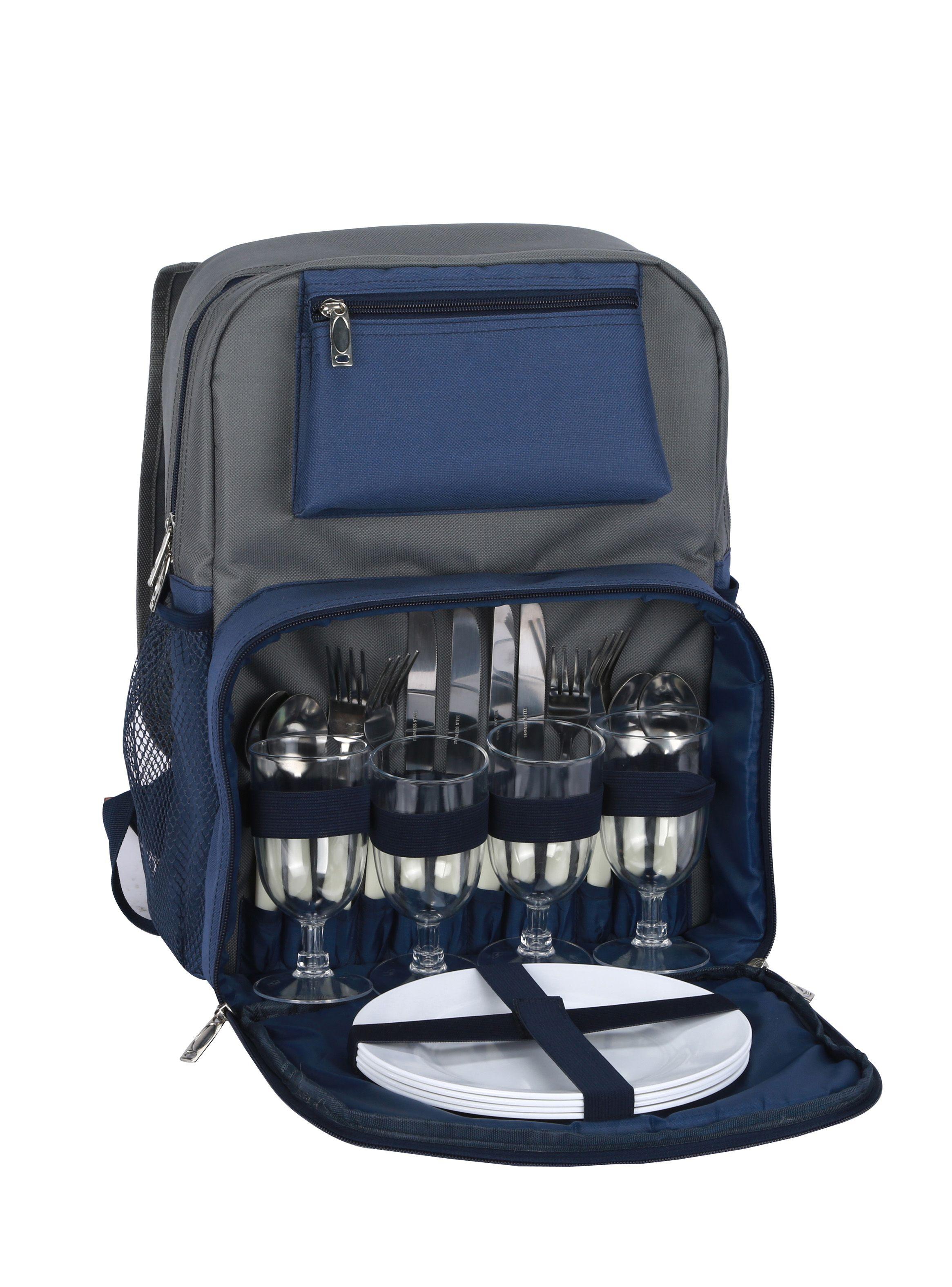 Set Mochila Azul Picnic 4 Personas-0