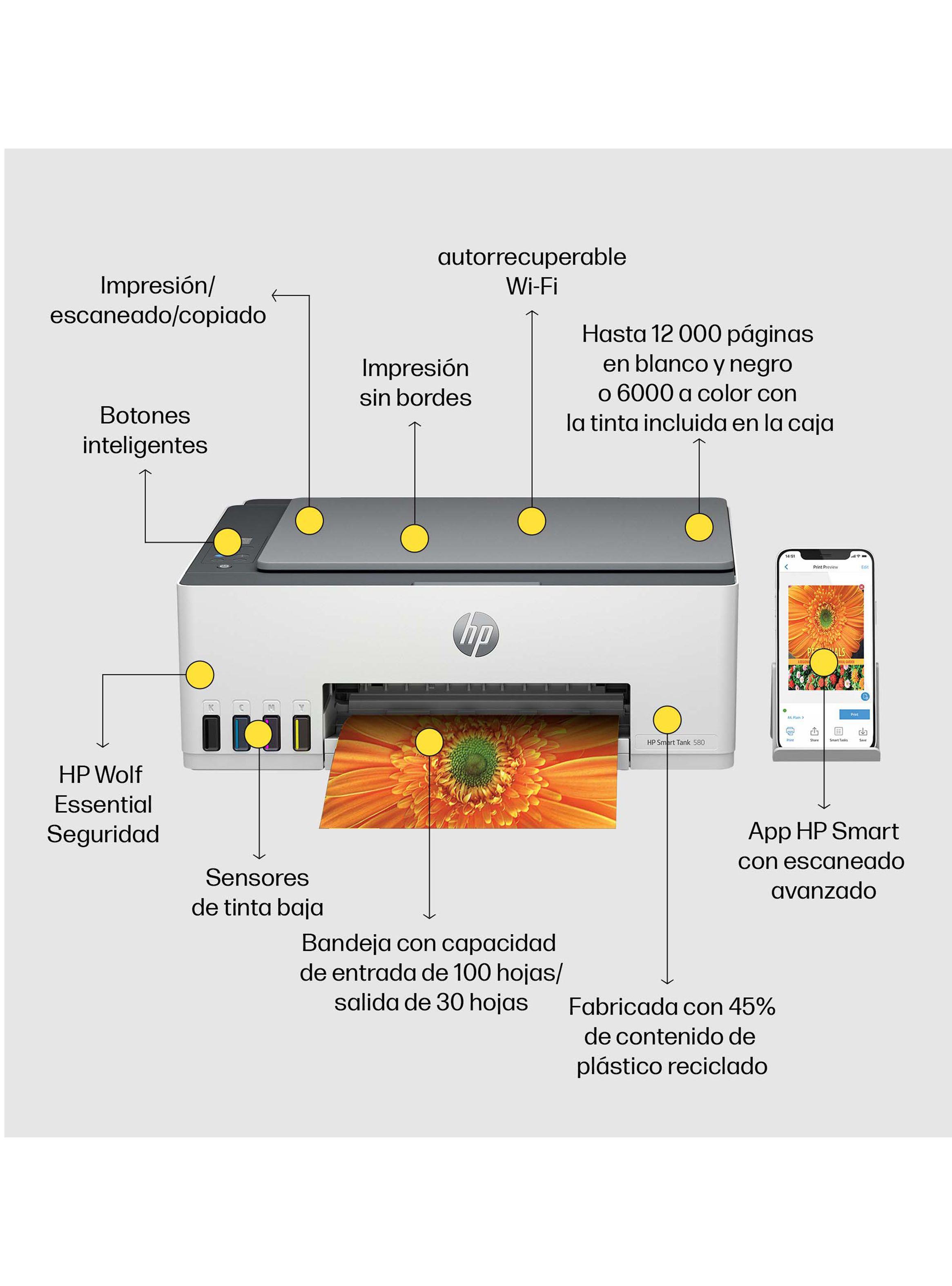 Multifuncional Smart Tank 580 Wi-Fi + Set de Botellas-5