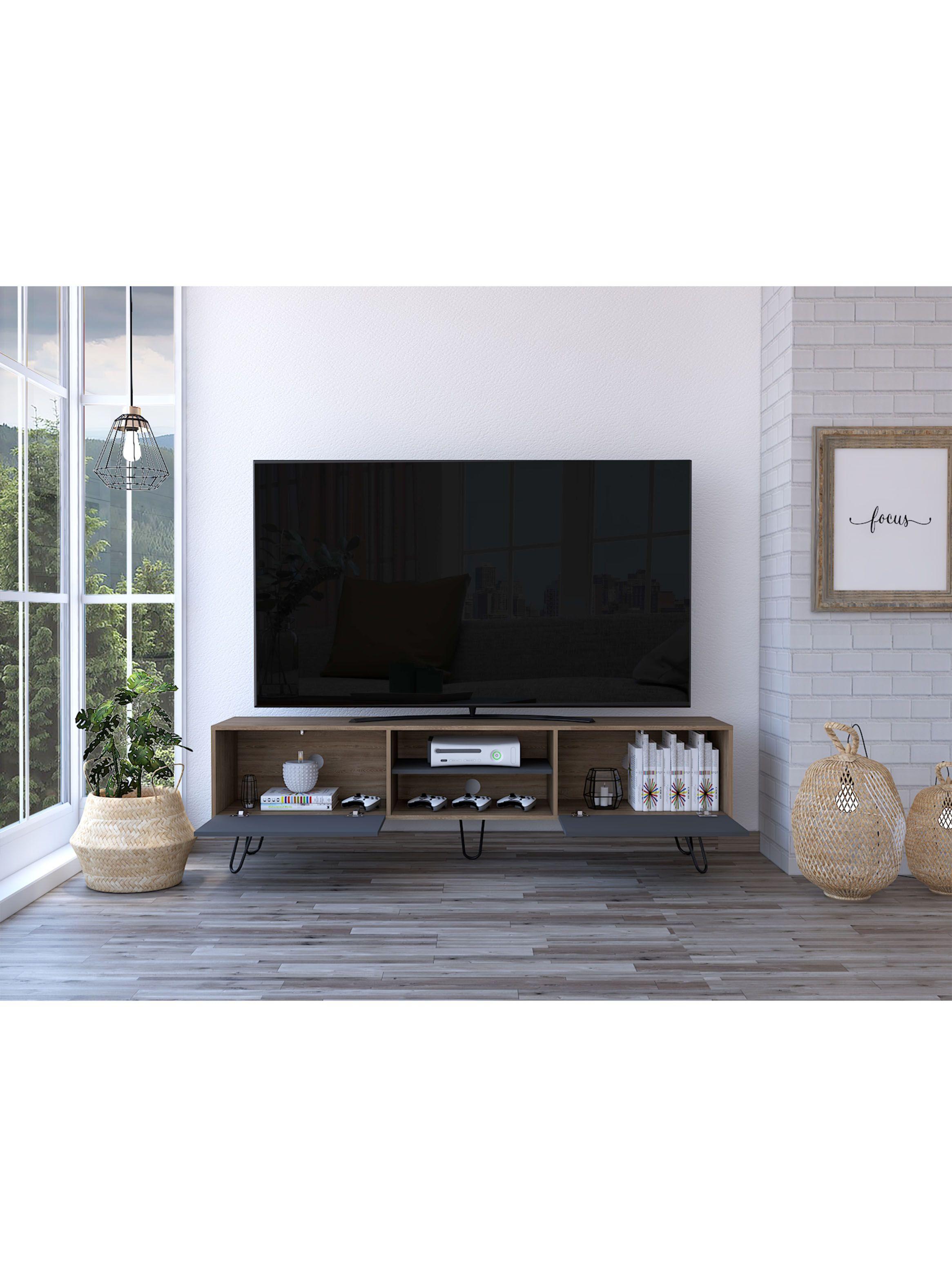 Rack Vassel Tv 80" Z-180 Miel-Plomo-3