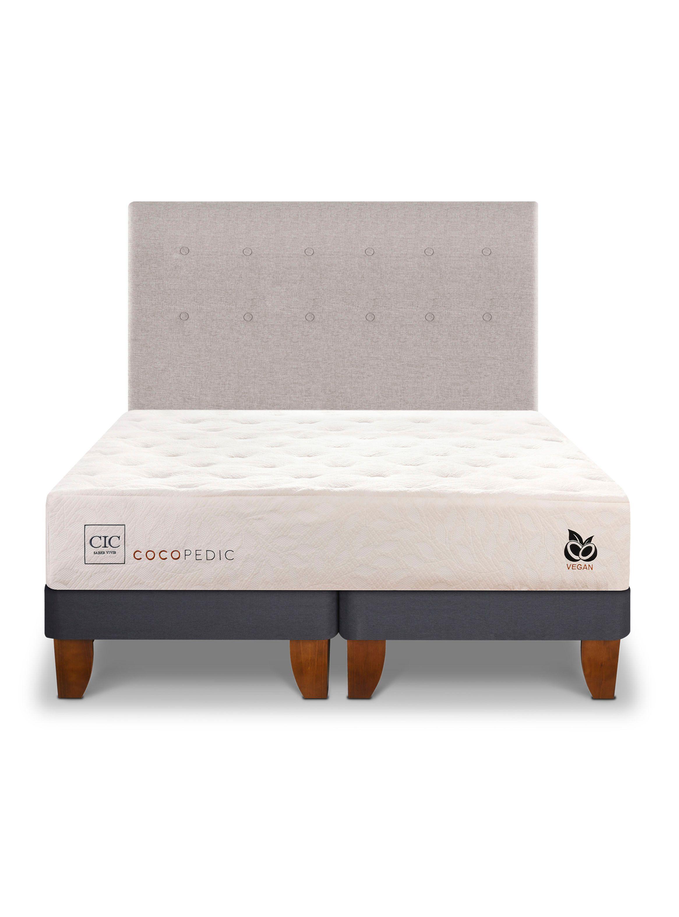 Cama Europea Cocopedic 2 Plazas Base Dividida + Respaldo Tigris-2