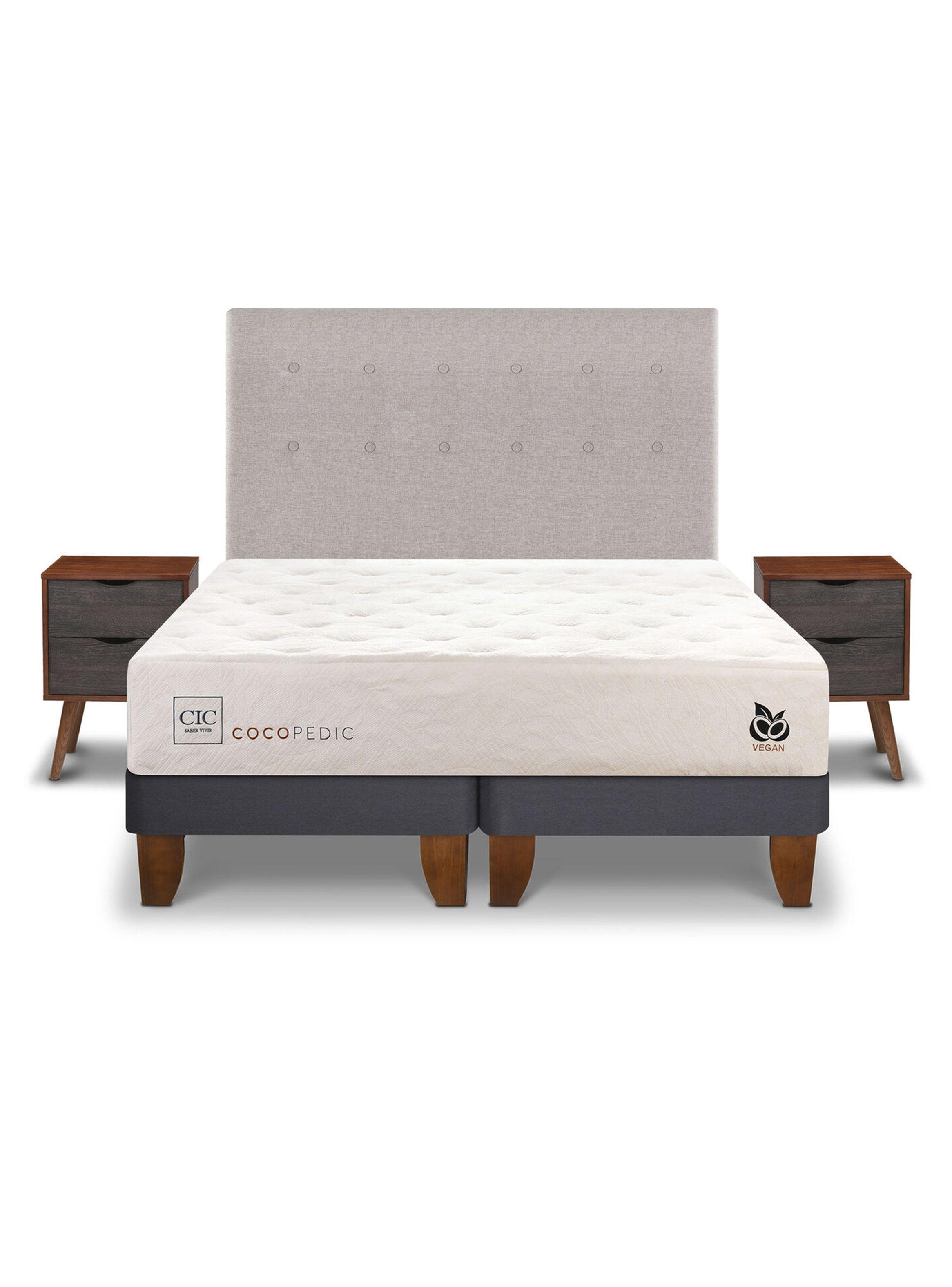 Cama Europea Cocopedic 2 Plazas Base Dividida + Set Muebles Tigris-2
