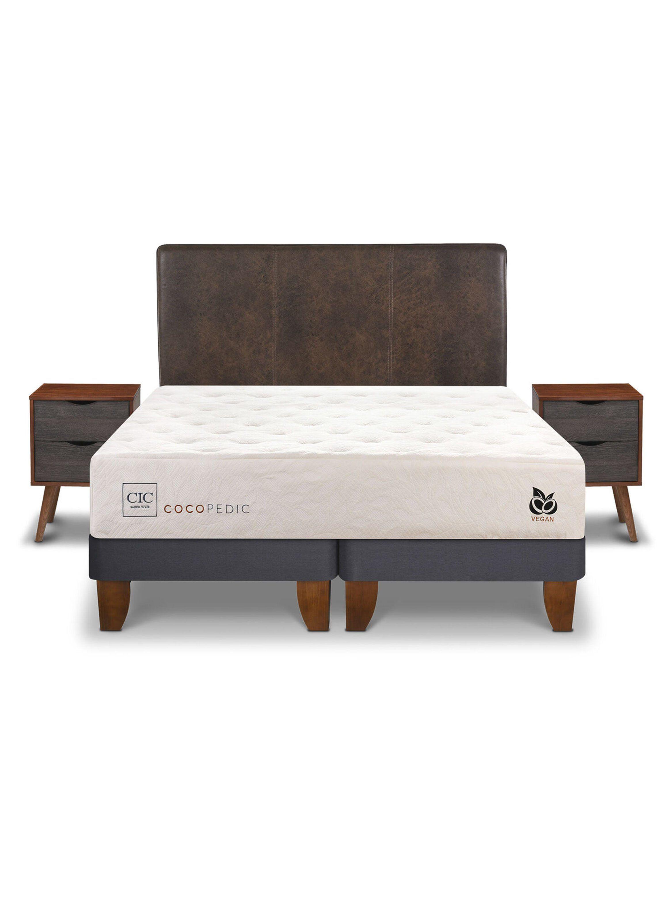 Cama Europea Cocopedic 2 Plazas Base Dividida + Set Muebles Baker-2