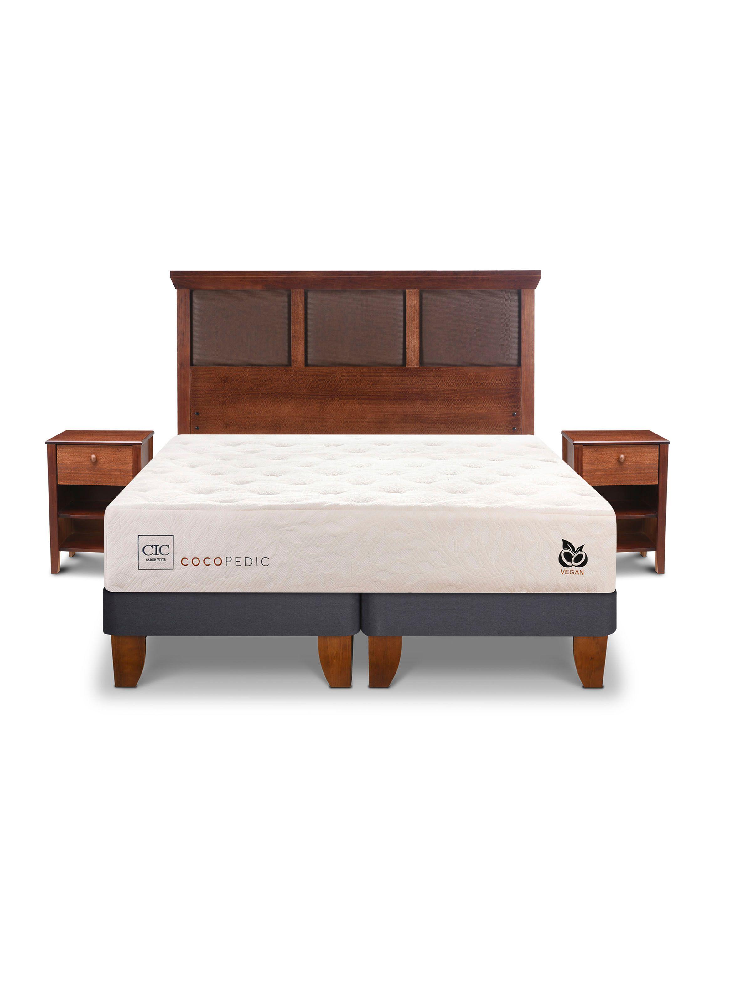 Cama Europea Cocopedic 2 Plazas Base Dividida + Set Muebles New Torino-2