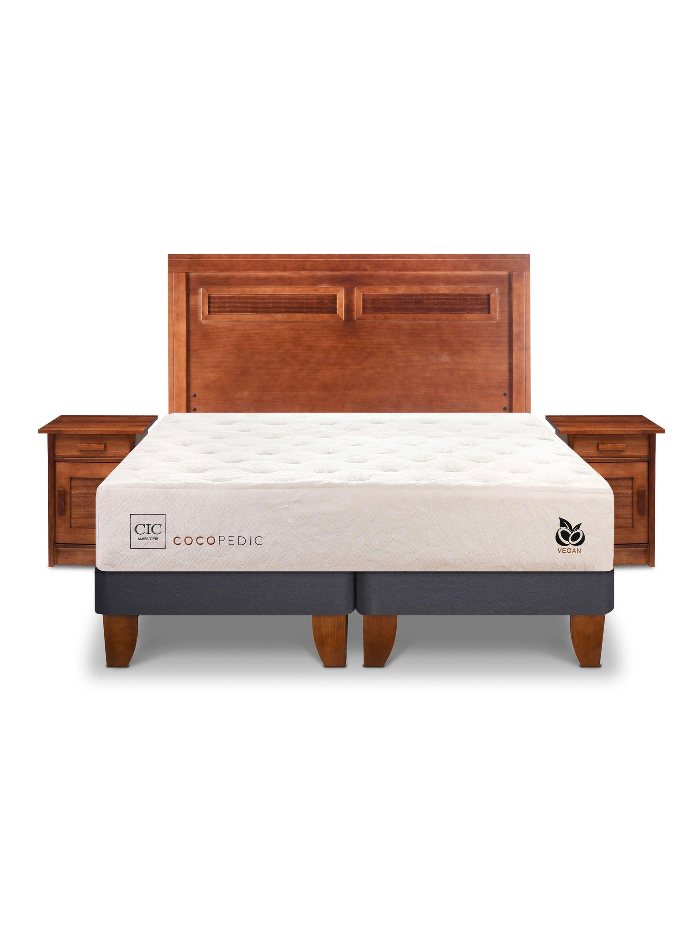 Cama Europea Cocopedic 2 Plazas Base Dividida + Set Muebles Milan-2