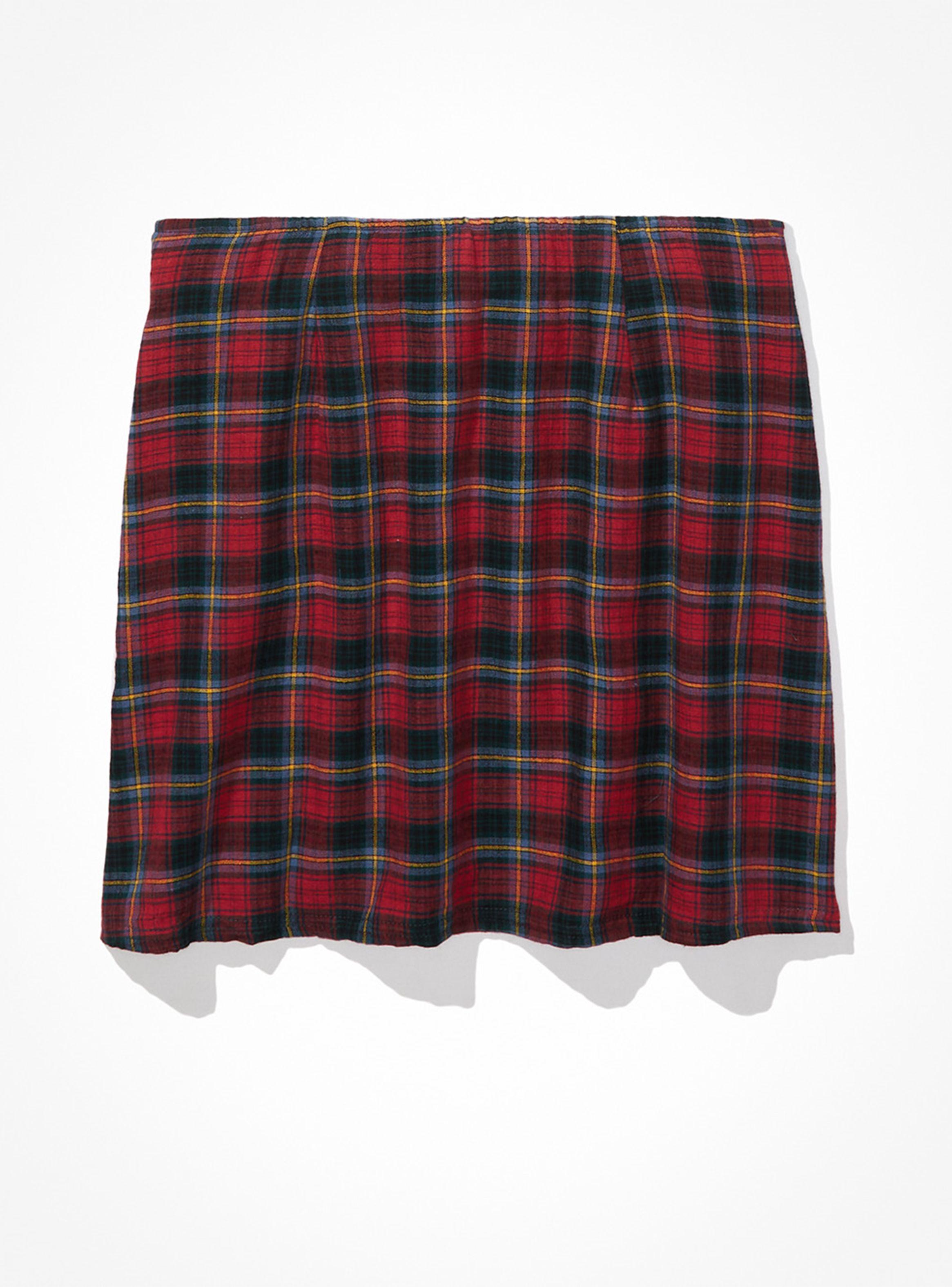 Mini Falda Slit a Cuadros-3