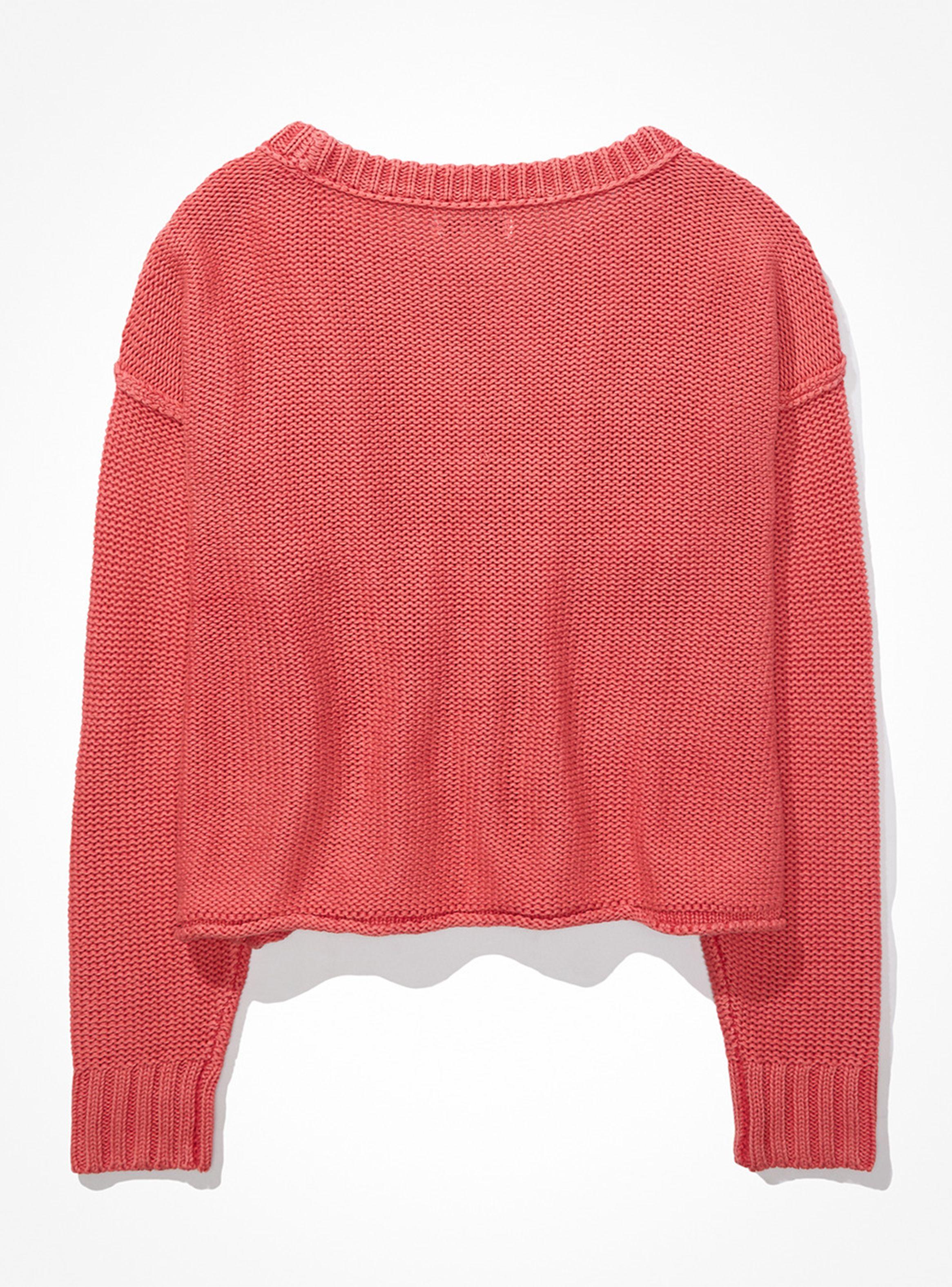 Sweater Cropped Crew Neck Costuras-3
