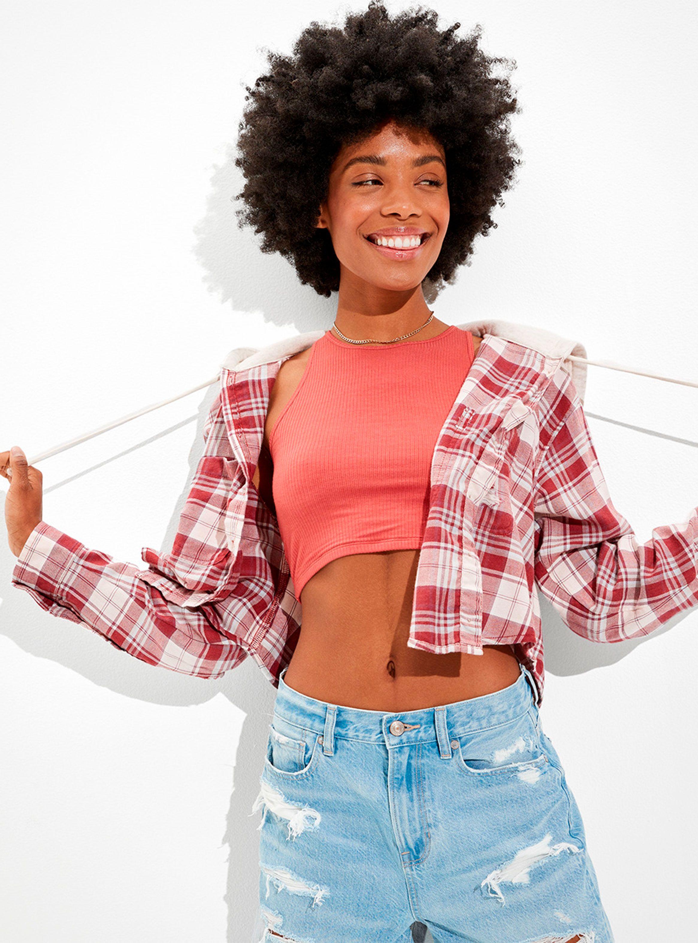 Camisa Crop Cuadrillé-0