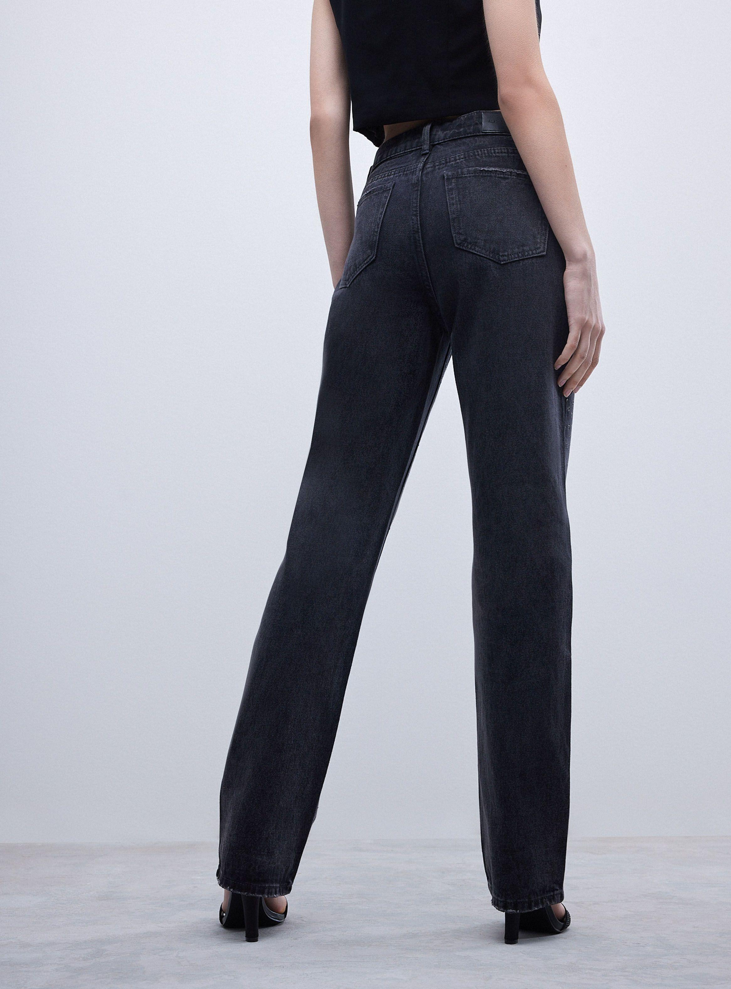 Jeans Wide Leg Brillos Tiro Alto-1