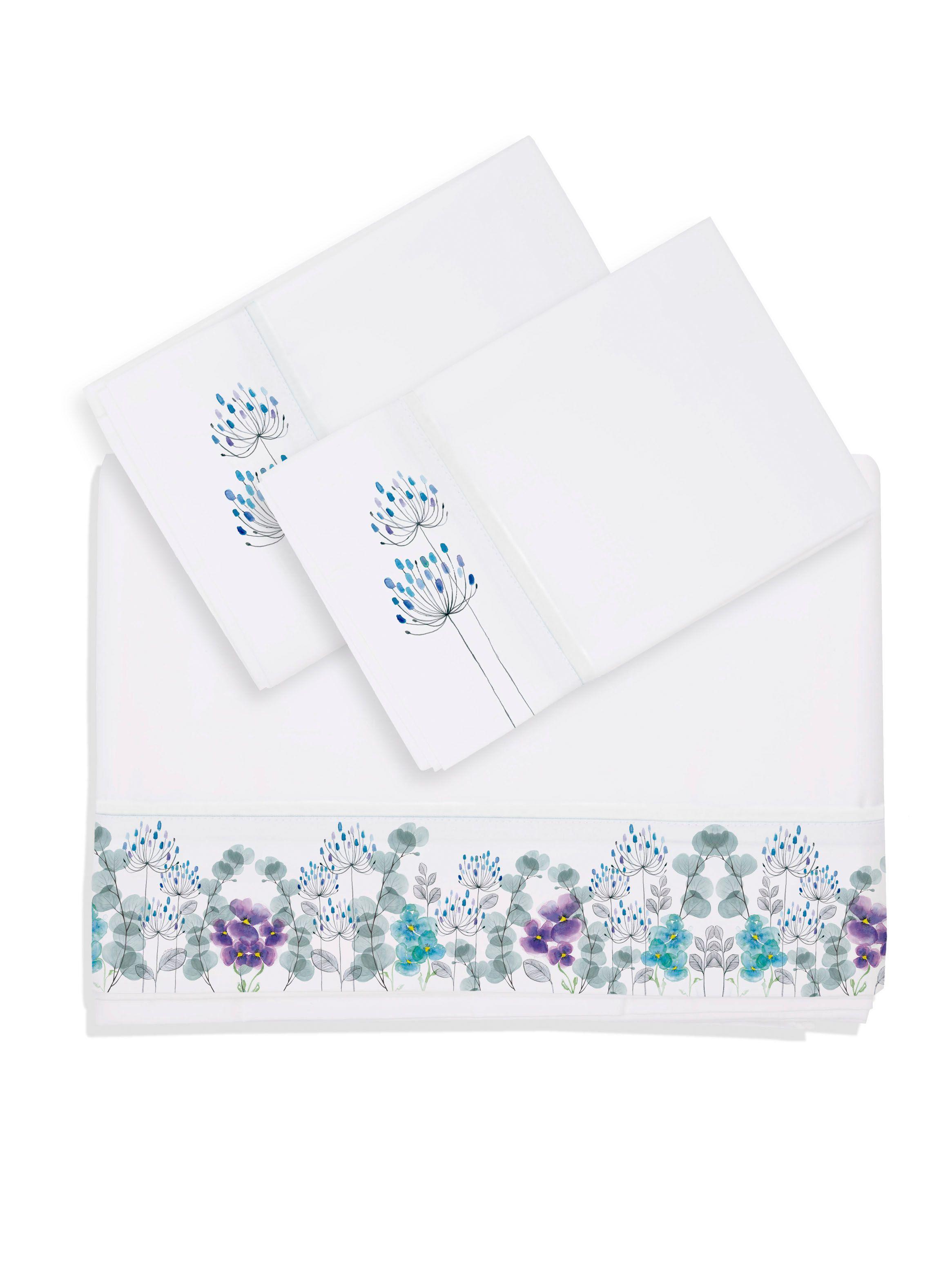 Juego de Sábanas 2 Plazas Jardín Pensamientos-1