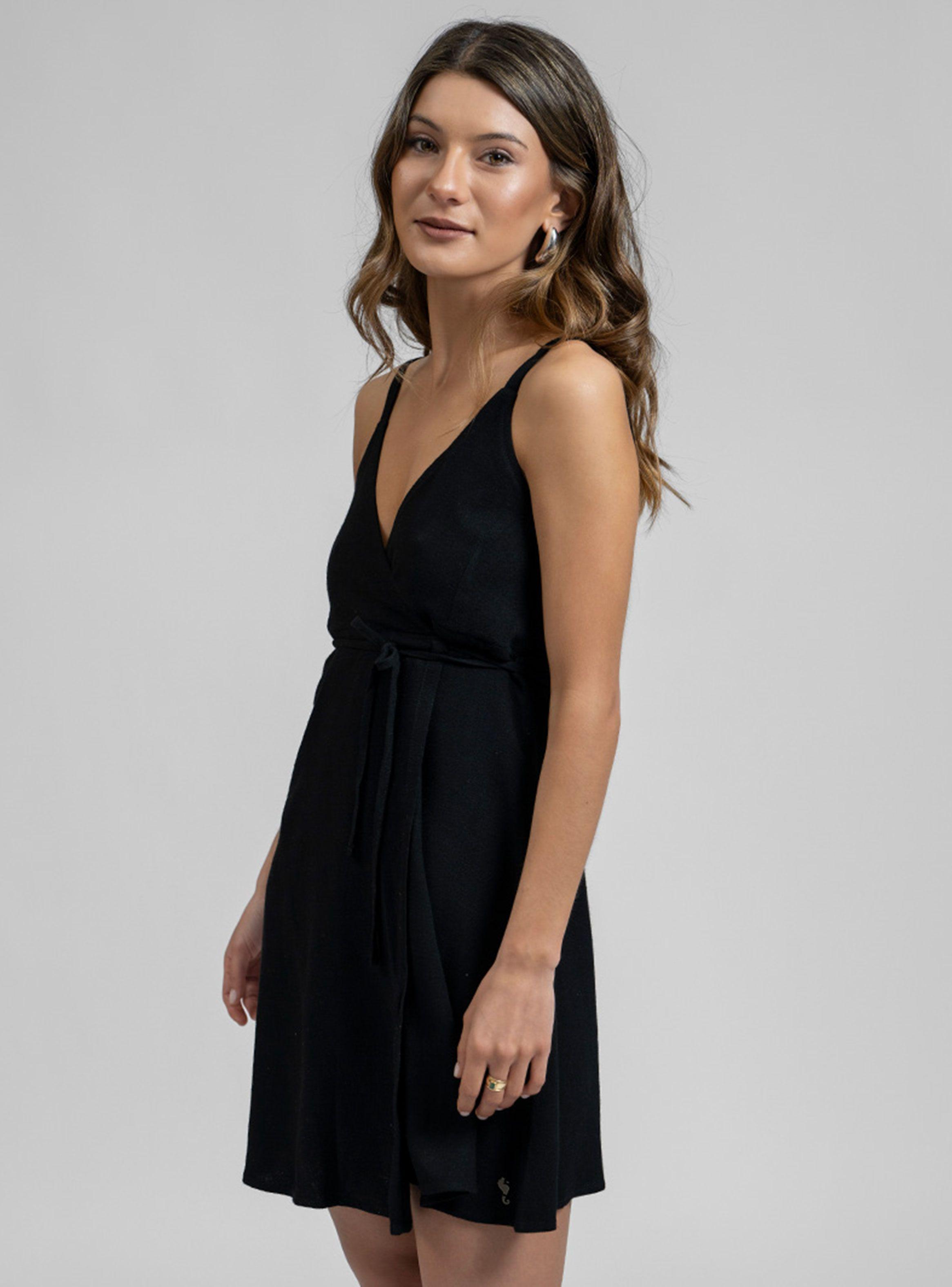 Vestido Cira Lino Negro-2