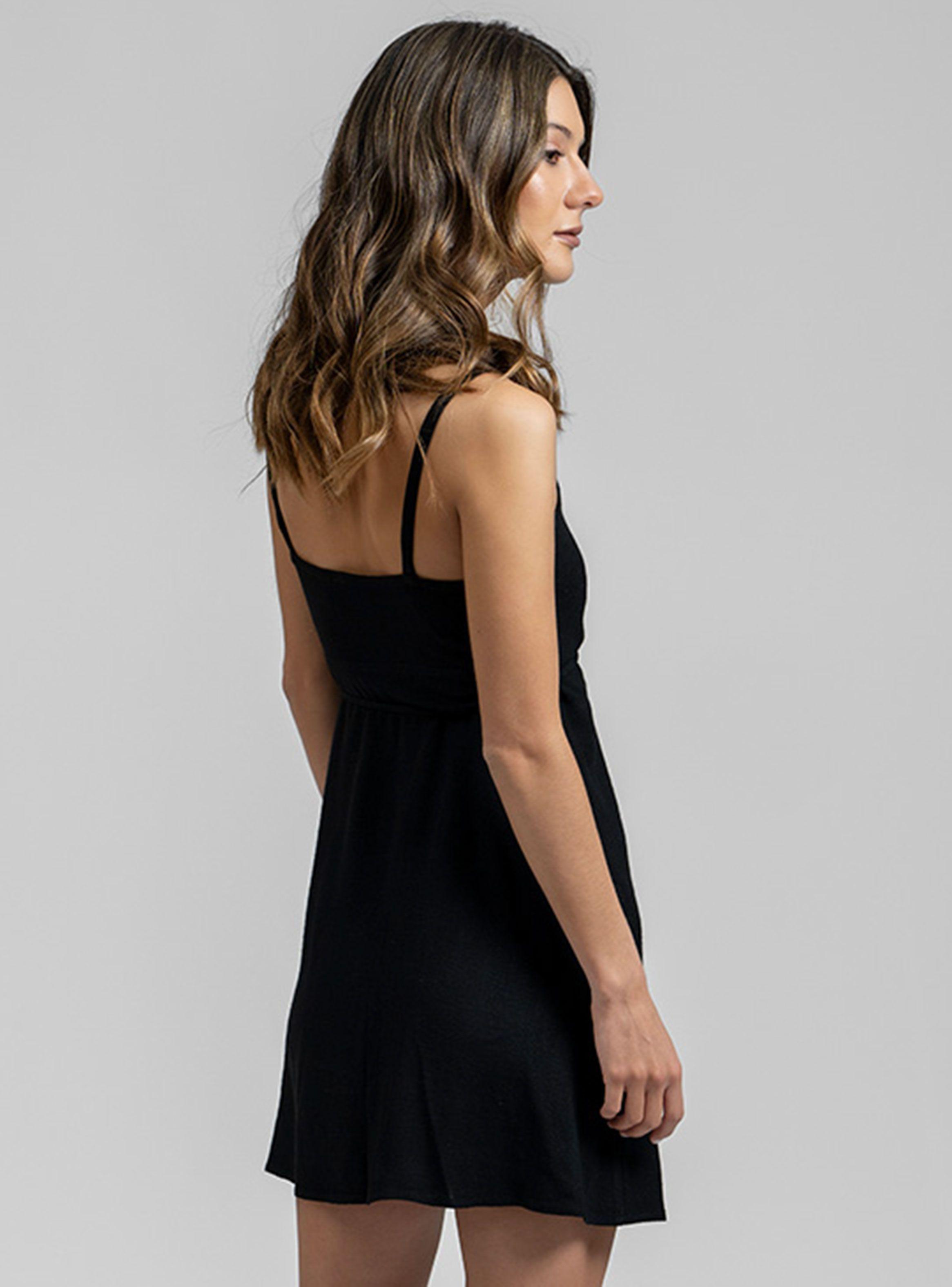 Vestido Cira Lino Negro-1