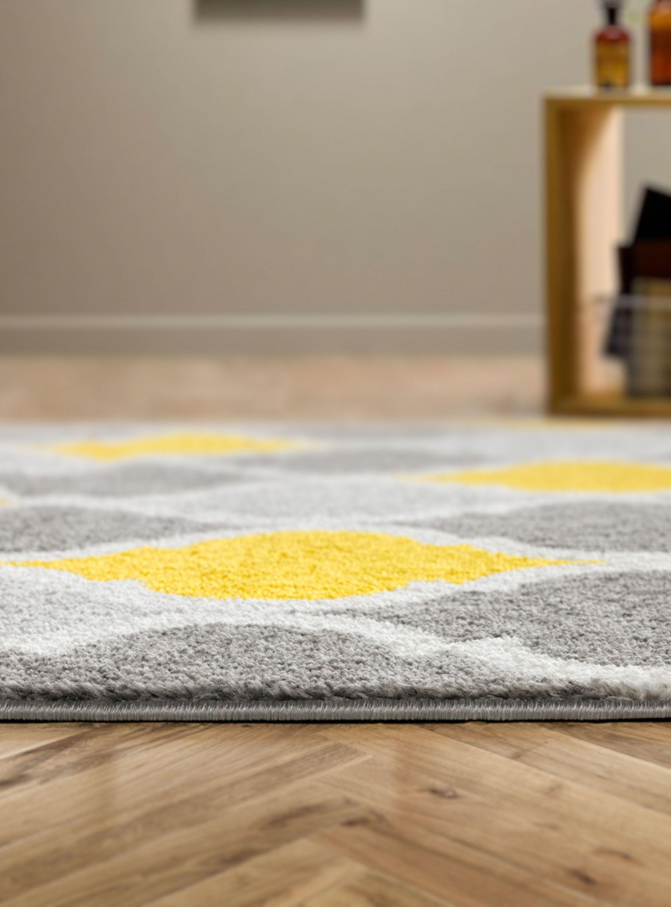 Alfombra Florida Amarillo 300 x 400 cm Rombos-4