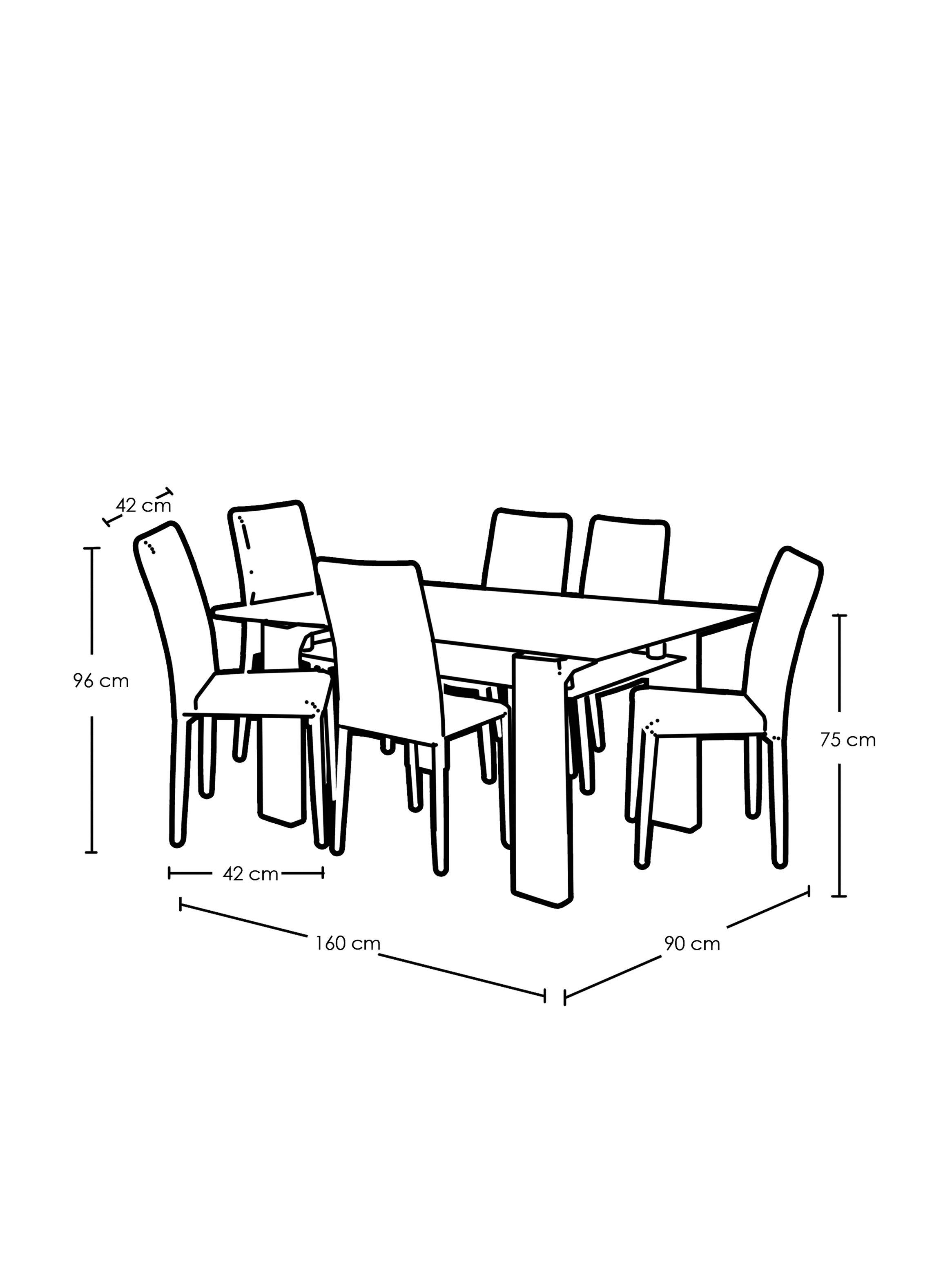 Juego de Comedor Star + 6 Sillas-1