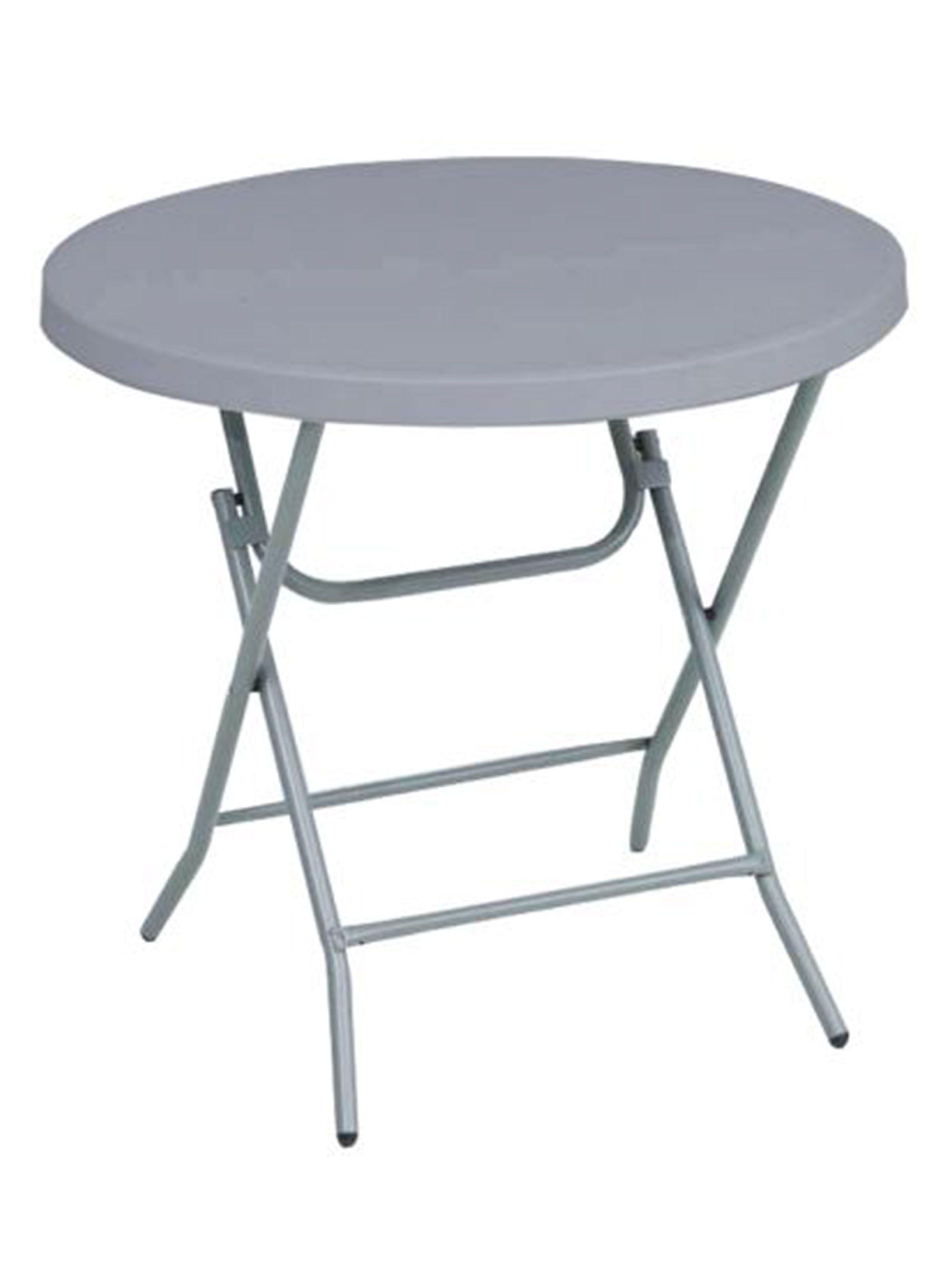 Mesa Plegable Redonda 80 Gris-0
