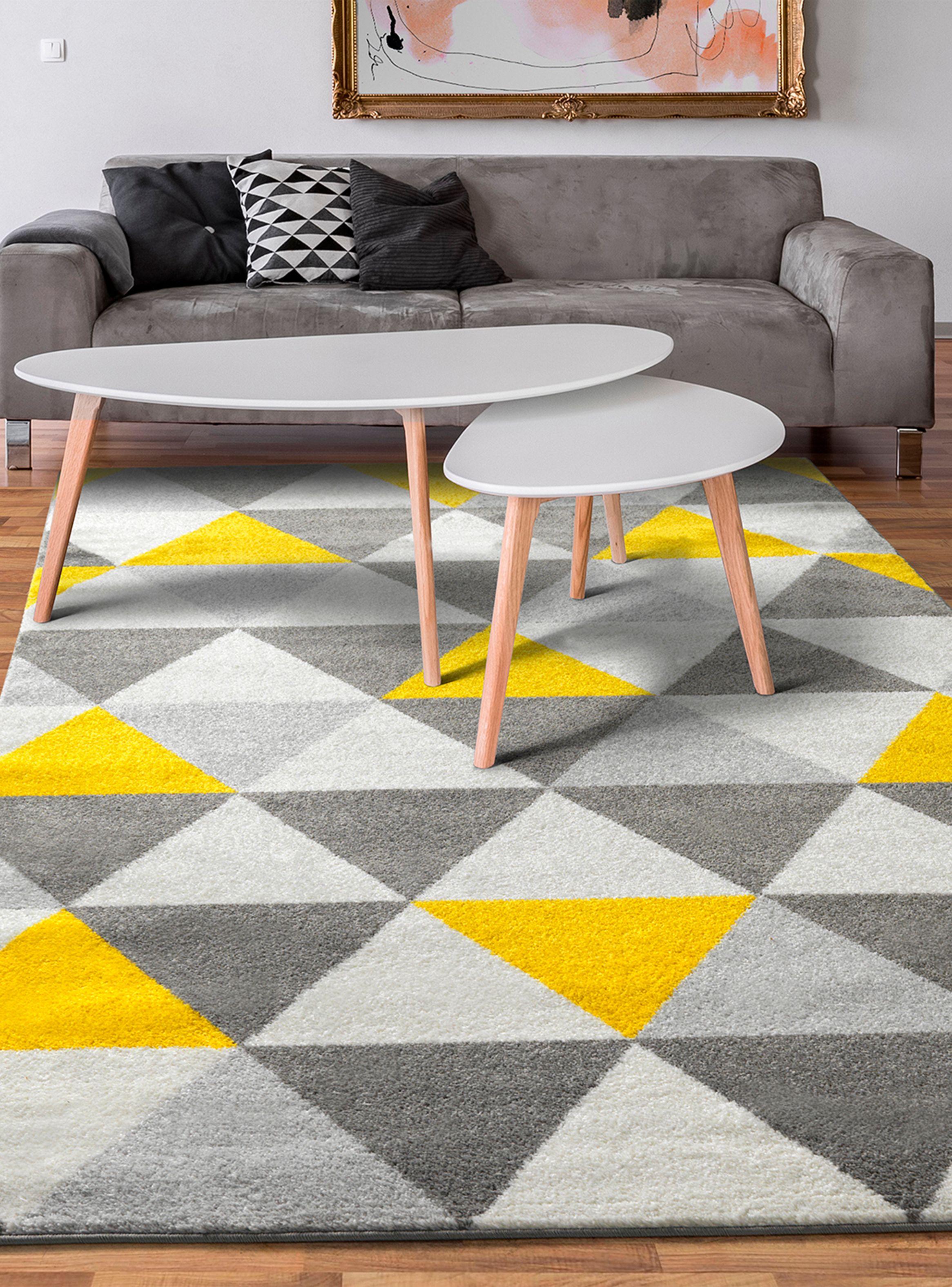 Alfombra Florida Amarillo 300 x 400 cm Triángulos-5