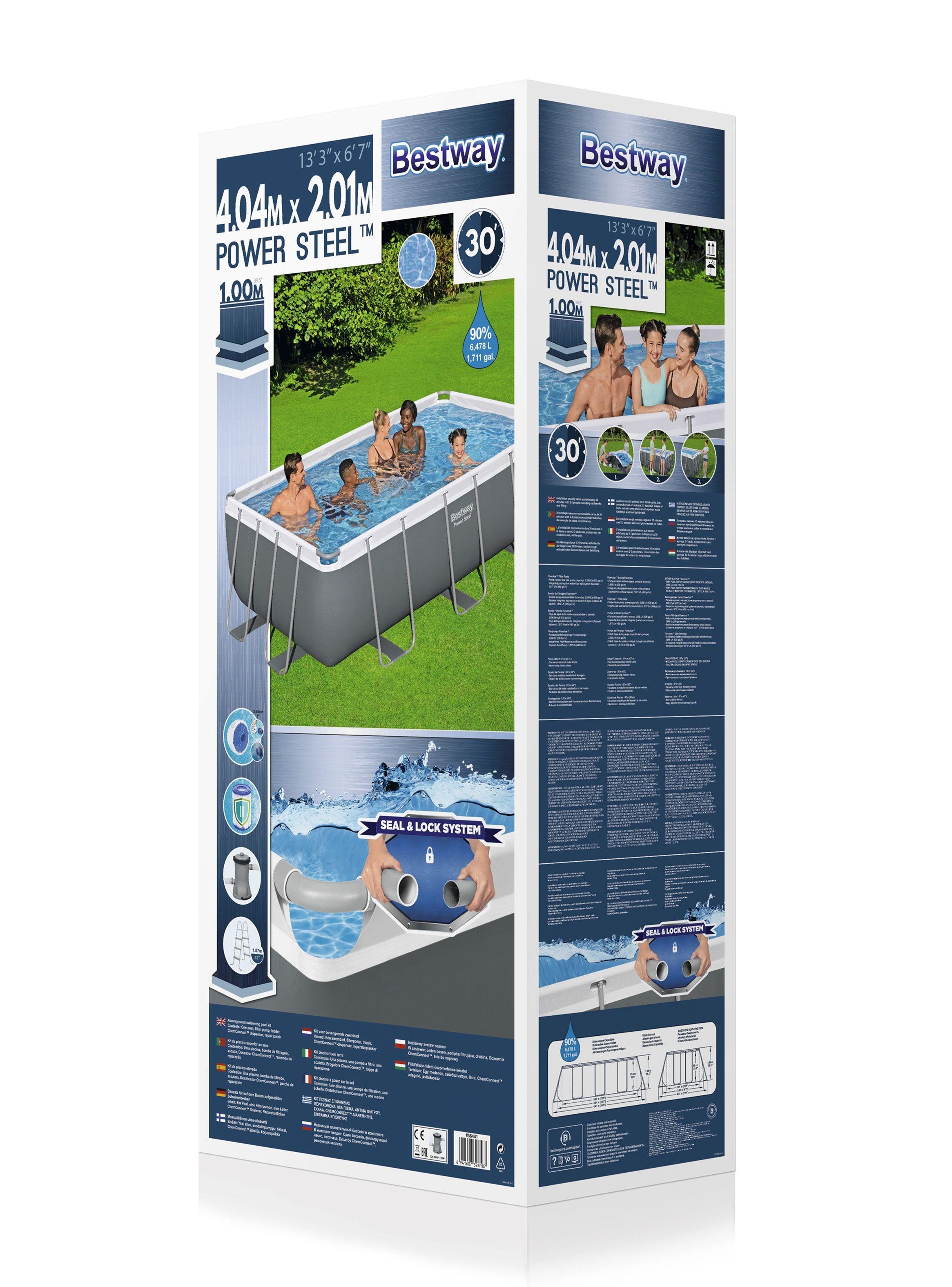 Piscina Power Steel Gris 100x404x201-1