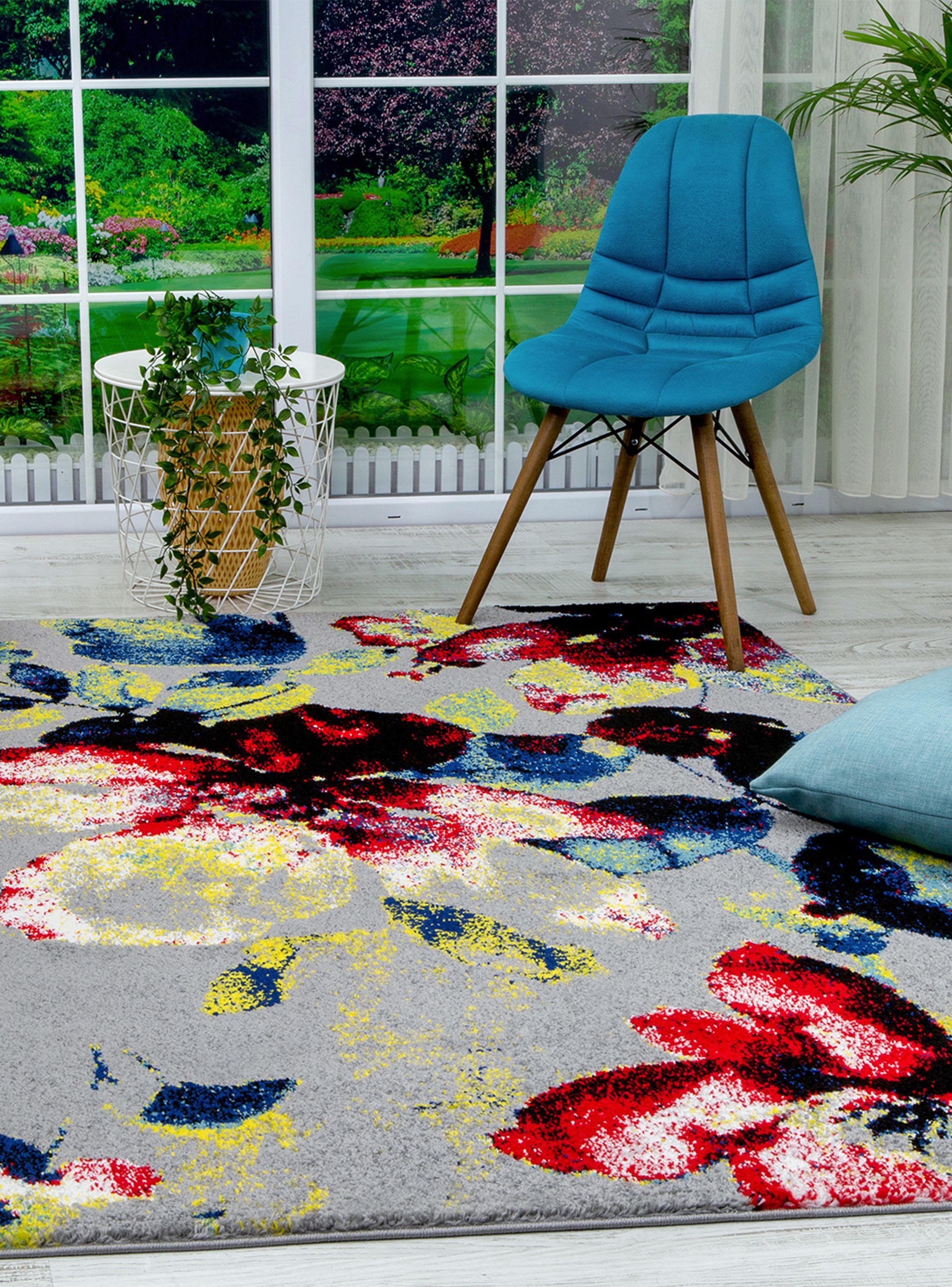 Alfombra Florida Gris 120 x 180 cm Flores-2