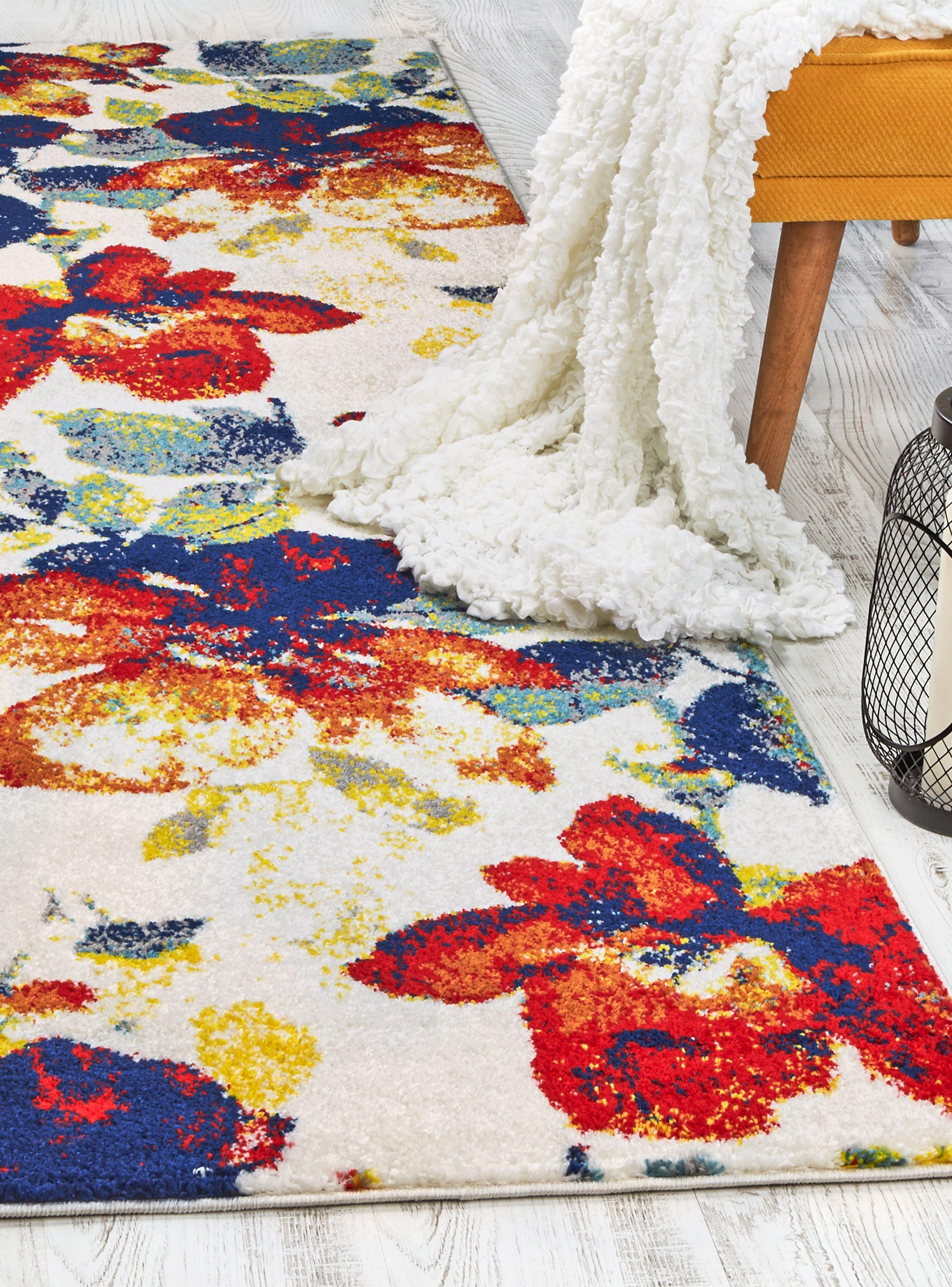 Alfombra Pasillo Florida Blanca 70 x 230 cm Flores-2