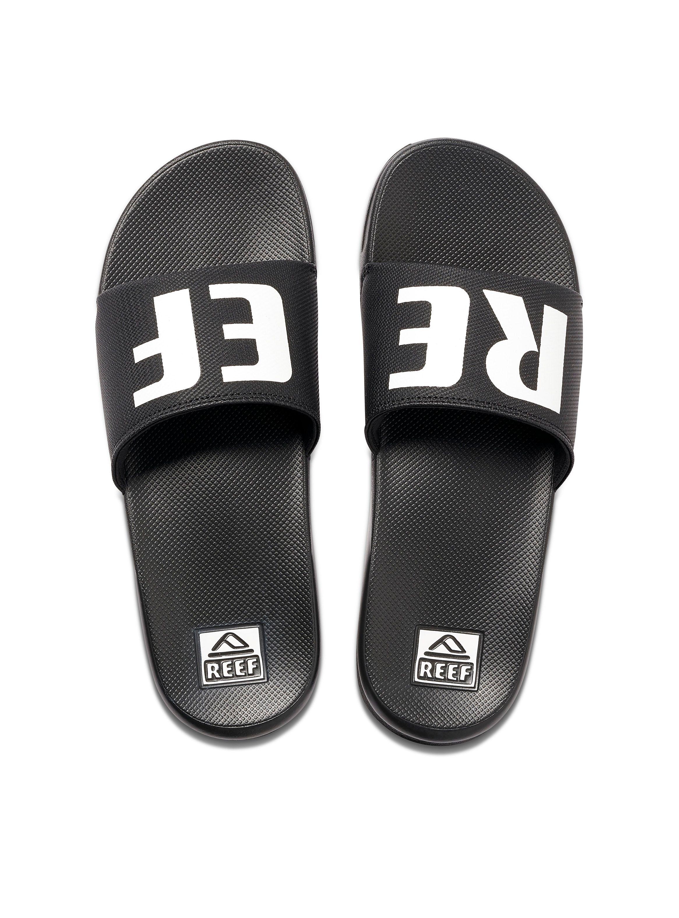 Sandalia Reef One Slide Negro Logo Hombre-1